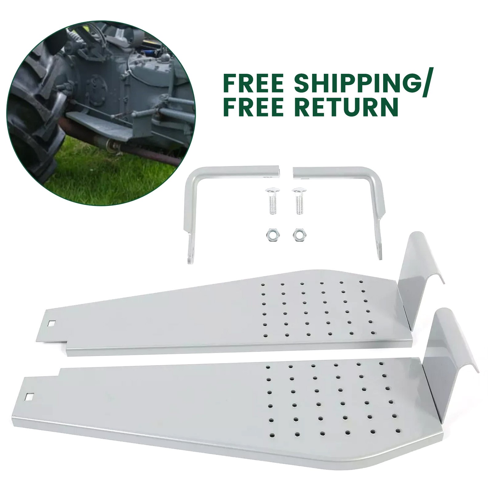 Fits Ford Tractor 2N 9N Steel Step Plate Running Boards LH & RH with Brackets Fits Ford Tractor 2N 9N Steel Step Plate Running Boards LH & RH with Brackets