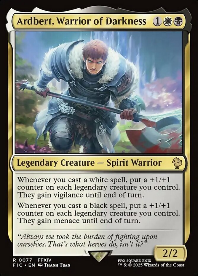 Ardbert, Warrior of Darkness - Surge Foil NM-Mint Commander: Final Fantasy MTG