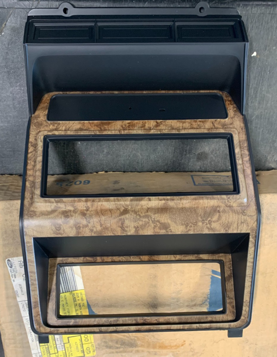 NOS 1980-1986 Ford Truck Bronco Center Dash Radio / Heater XL Wood Bezel Trim NOS 1980-1986 Ford Truck Bronco Center Dash Radio / Heater XL Wood Bezel Trim