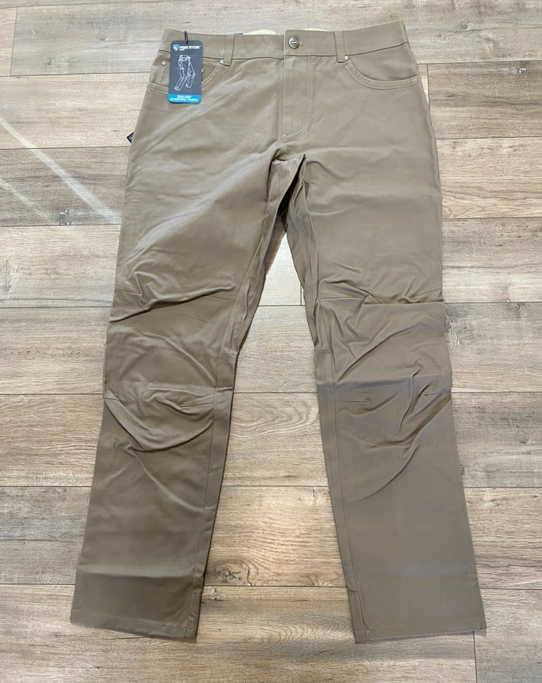 Kuhl Free RYDR Mens 38X34 Heavyweight Canvas Tapered Pants Khaki Patina Dye