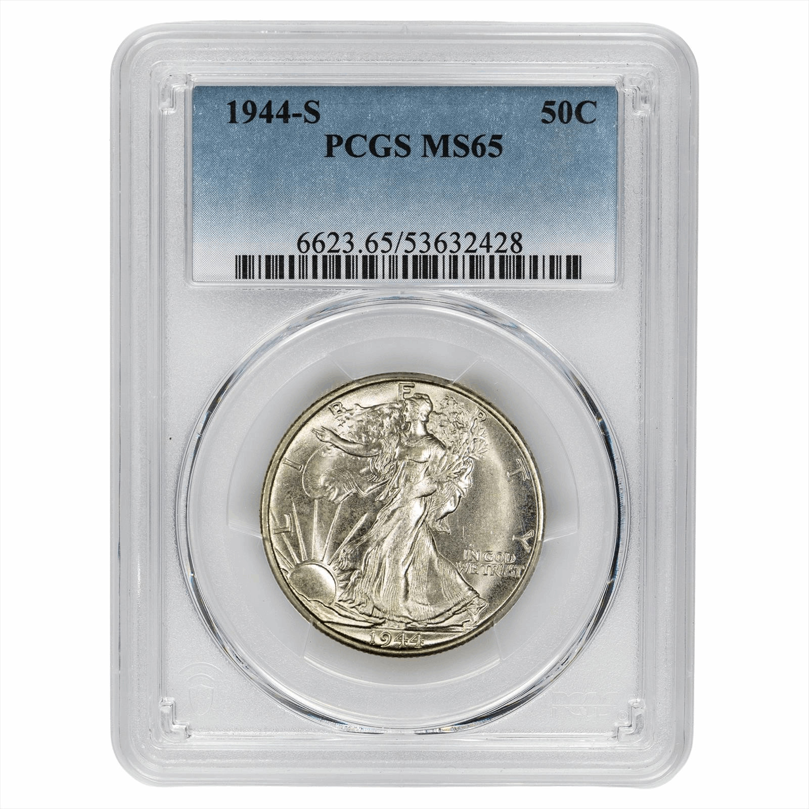 1944S Walking Liberty Half Dollar 50C PCGS MS 65