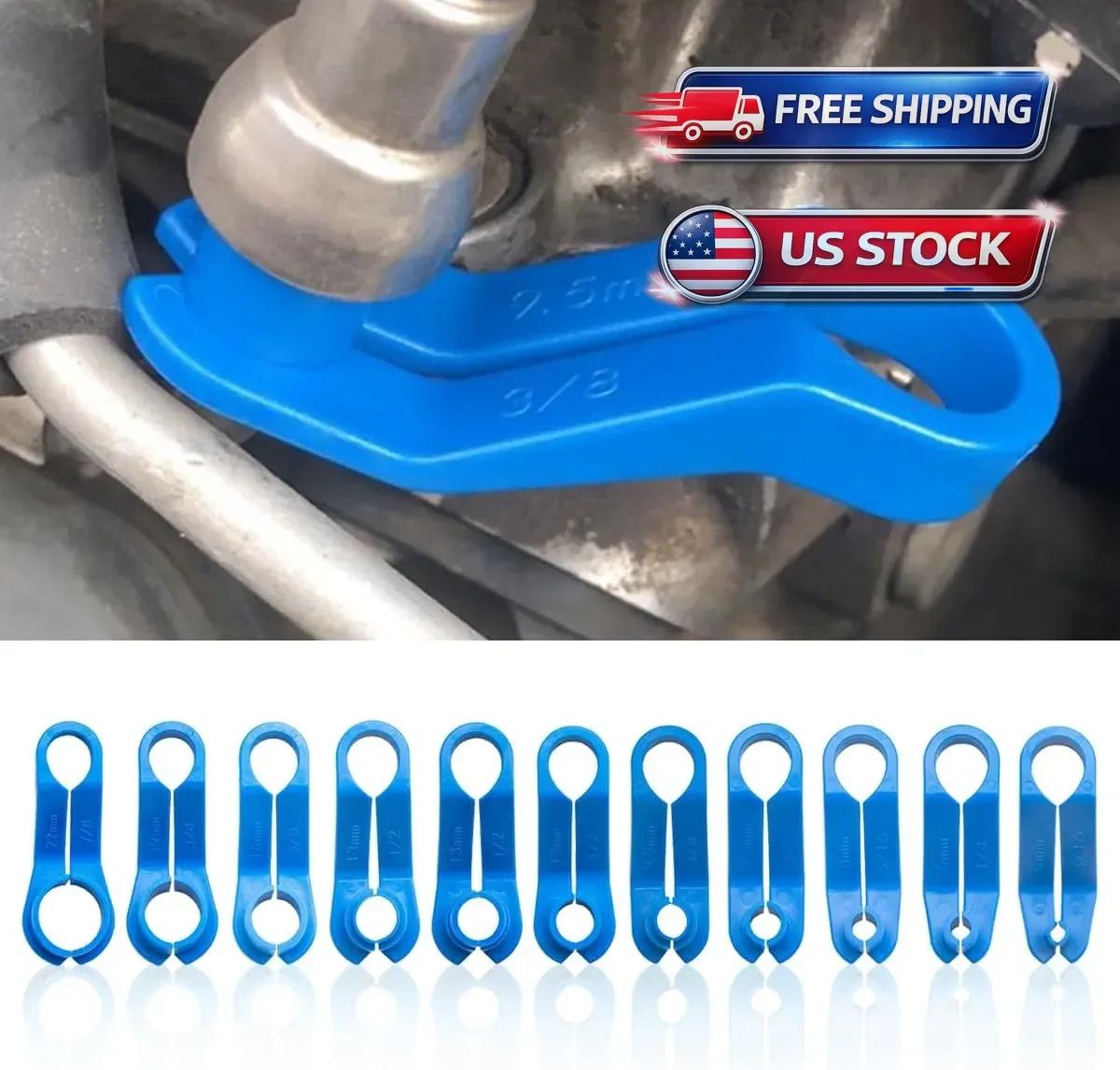 11pc Fuel Line Disconnect Tool Set, Fuel Line Removal Tool, Includes 1/4 5/16 3/ 11pc Fuel Line Disconnect Tool Set, Fuel Line Removal Tool, Includes 1/4 5/16 3/