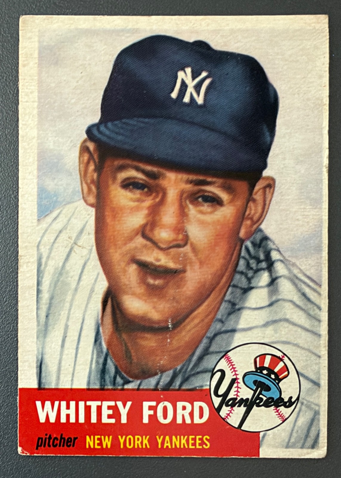 1953 Topps Whitey Ford #207 Fair-Good w/Crease HOF New York Yankees (see photos)