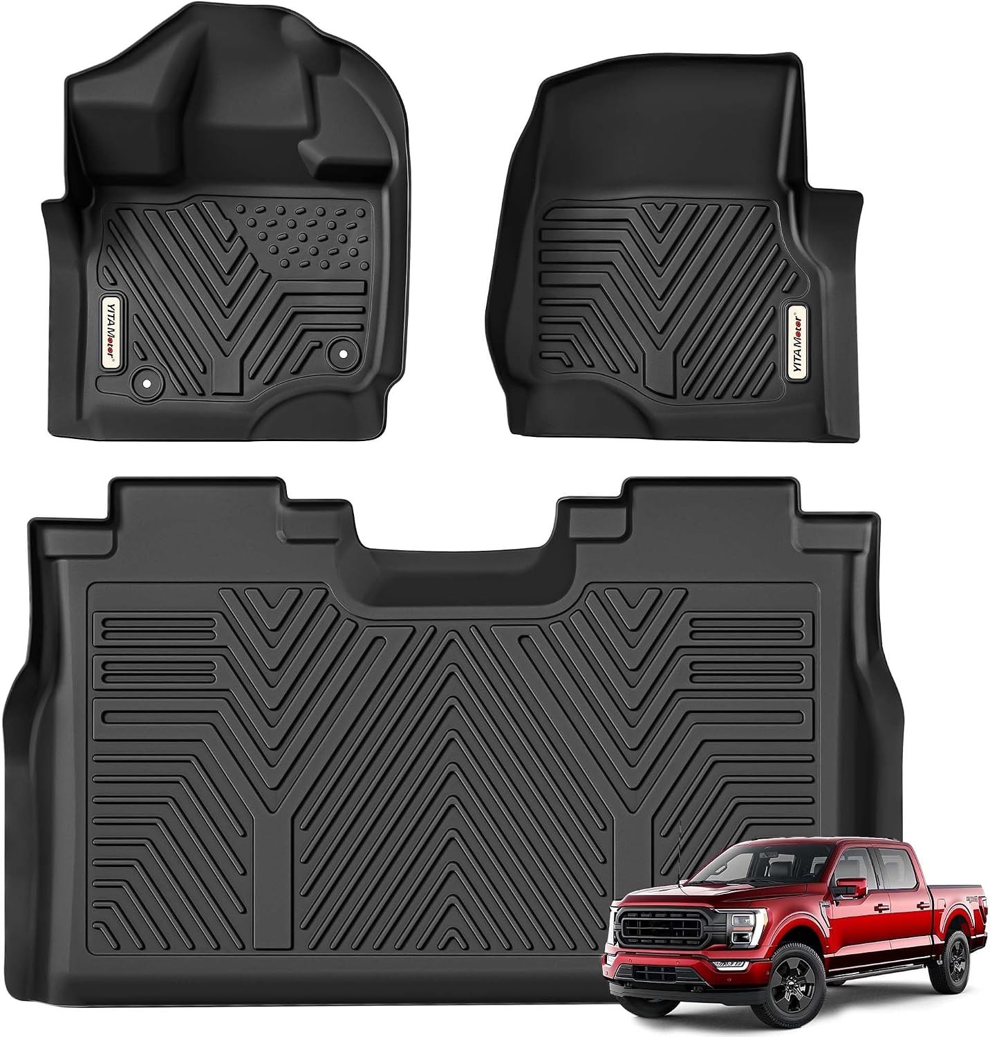 Floor Mats Fit for Ford F-150 2015-2026 & F150 Lightning 2022-2026 SuperCrew (Re