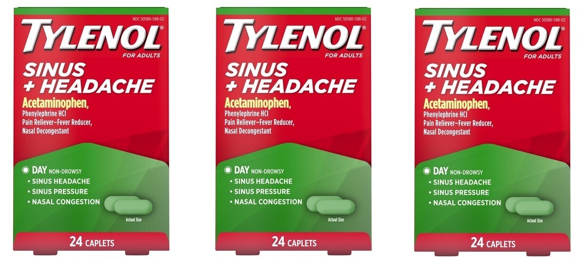 Tylenol Sinus/Headache Day Caplets 24ct (3 Pack)