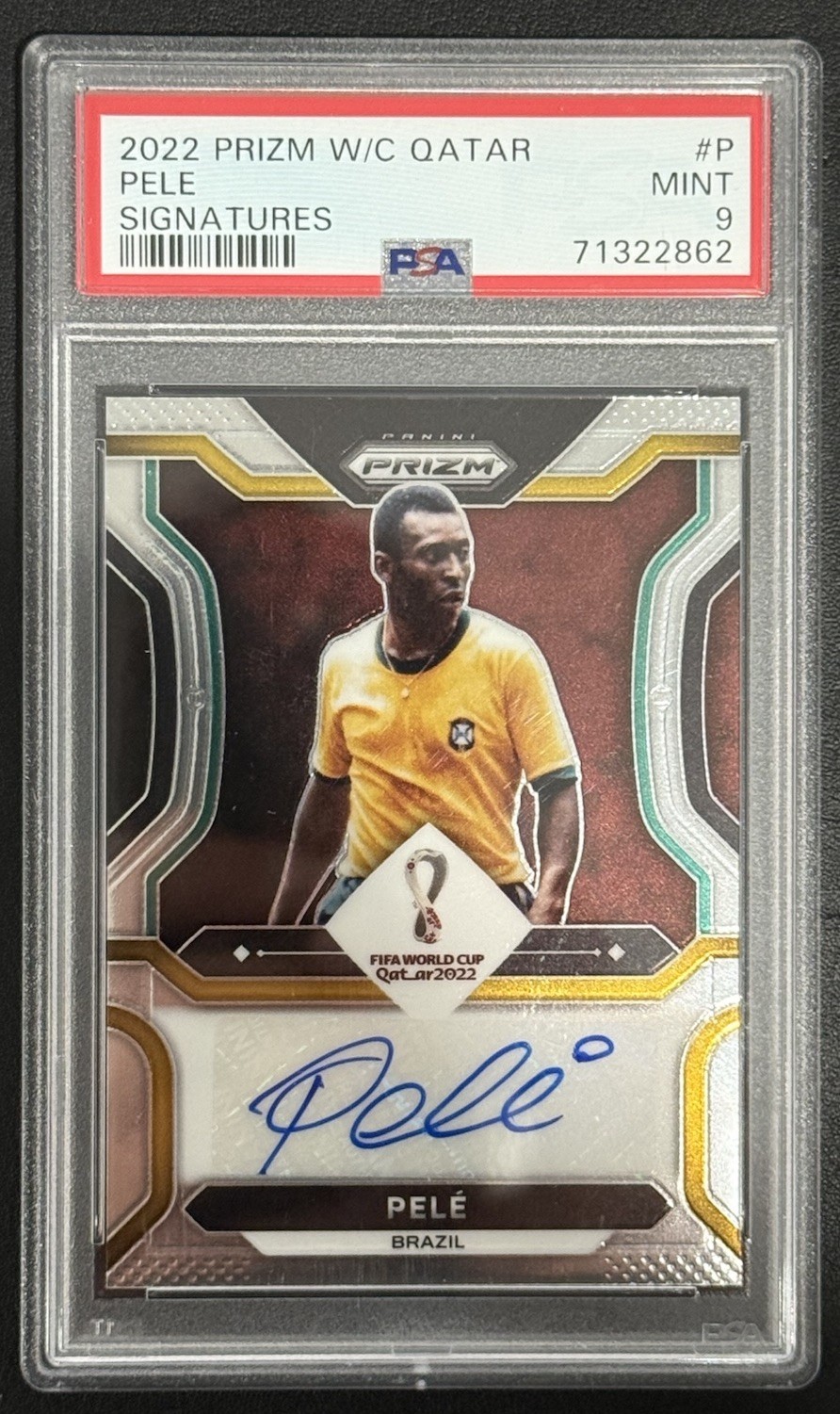 2022 Panini Prizm World Cup Qatar PELE Signatures Auto - #S-P - Brazil - PSA 9 2022 Panini Prizm World Cup Qatar PELE Signatures Auto - #S-P - Brazil - PSA 9