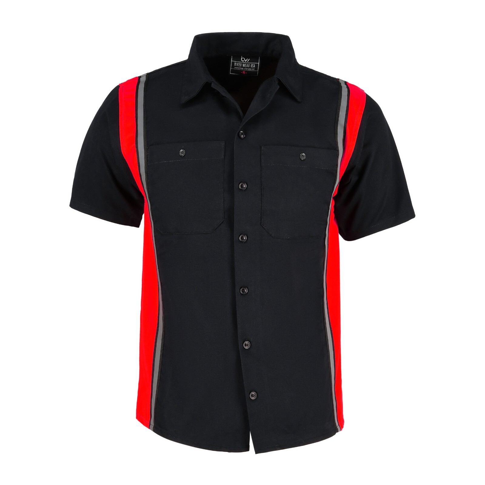 MEN'S  WORK SHIRT MECHANICAL/INDUSTRIAL WITH VERITICAL REFLECTIVE SAFETY LINING