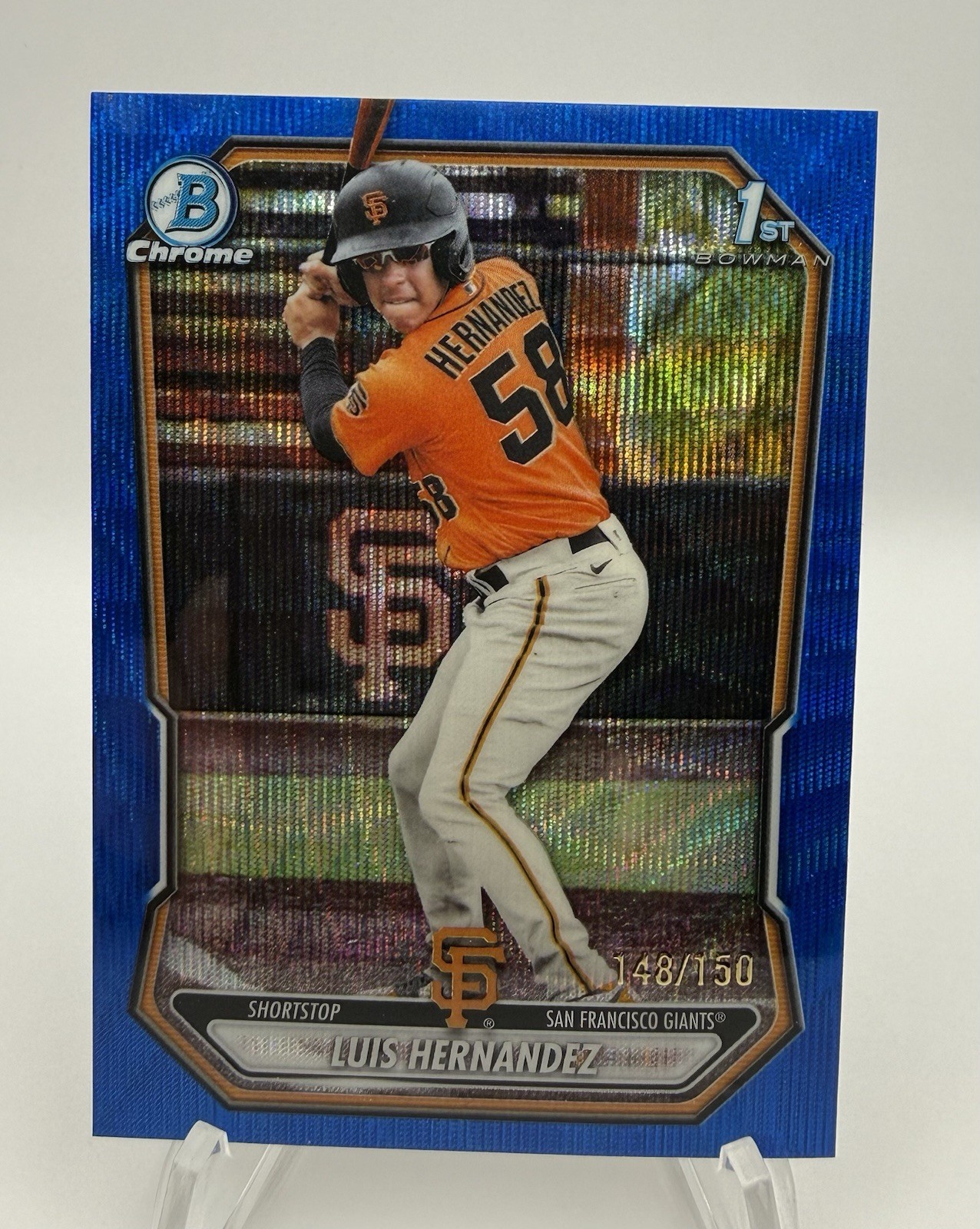 2026 Bowman Chrome Prospect Luis Hernandez 1st Blue Wave Refractor /150 2026 Bowman Chrome Prospect Luis Hernandez 1st Blue Wave Refractor /150