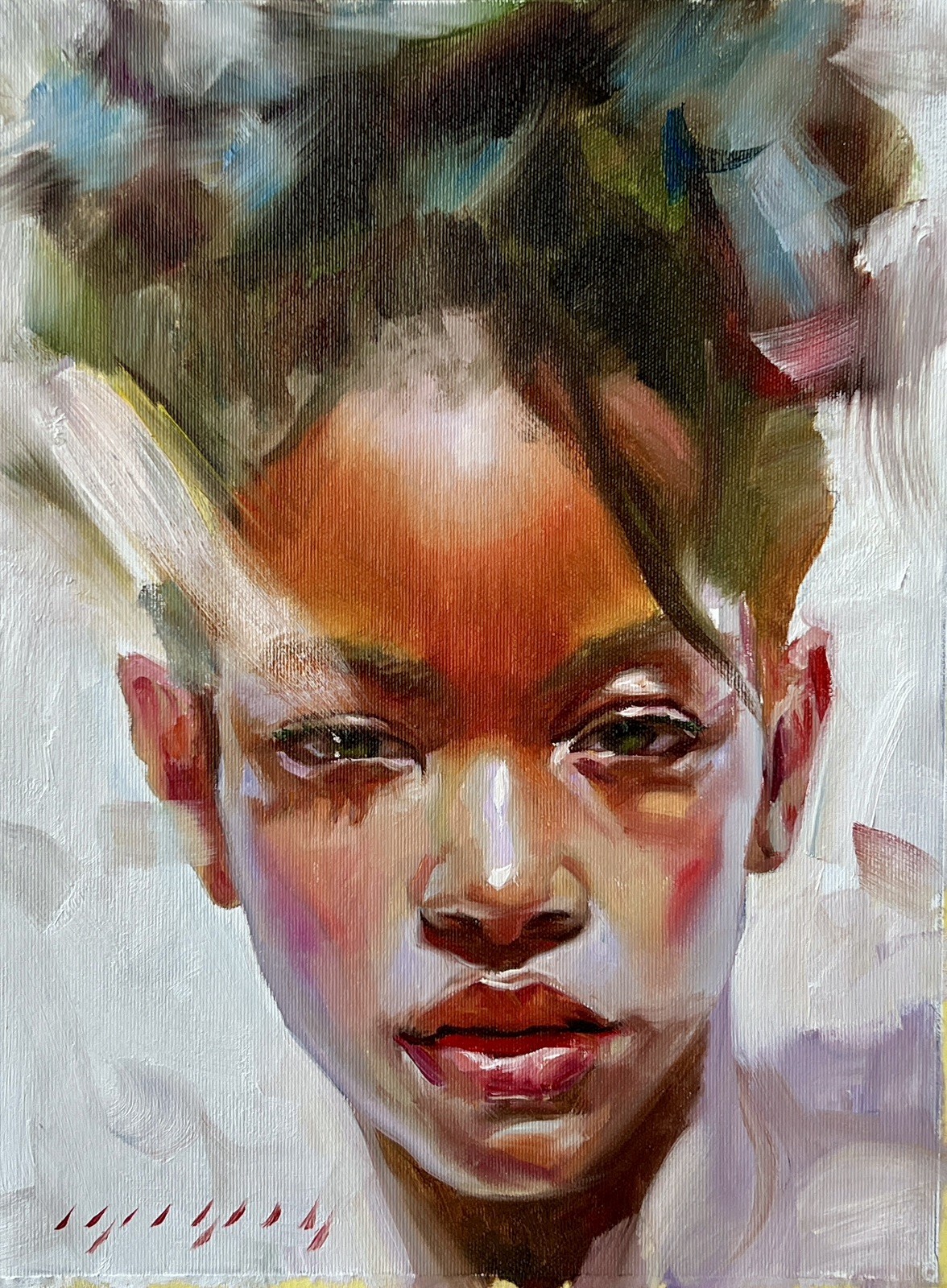 Original Oil Painting,  Portrait, Female Figure, Modern Art 11x16 Inch