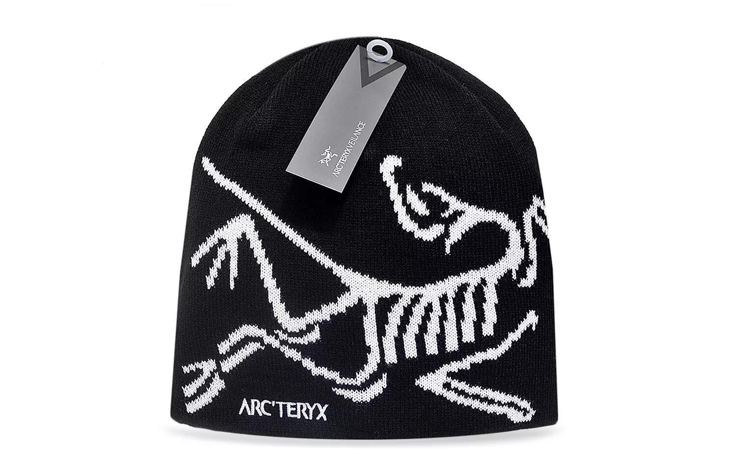 ~Arcteryx Bird Head Black Toque Beanie Hat Orca black Merino Knitted Cap hat ~Arcteryx Bird Head Black Toque Beanie Hat Orca black Merino Knitted Cap hat