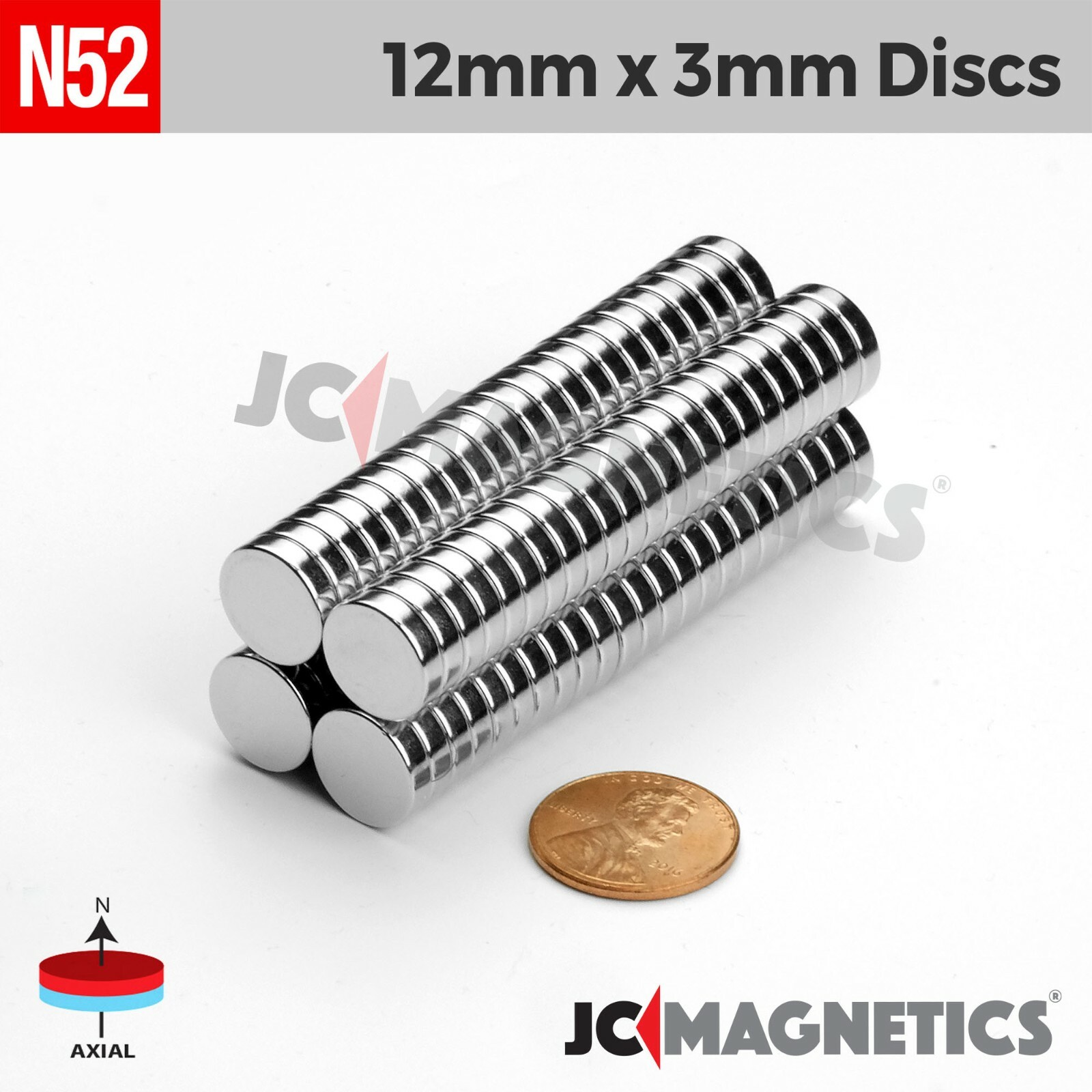 12mm x 3mm N52 Rare Earth Neodymium Magnet Disc 12x3mm