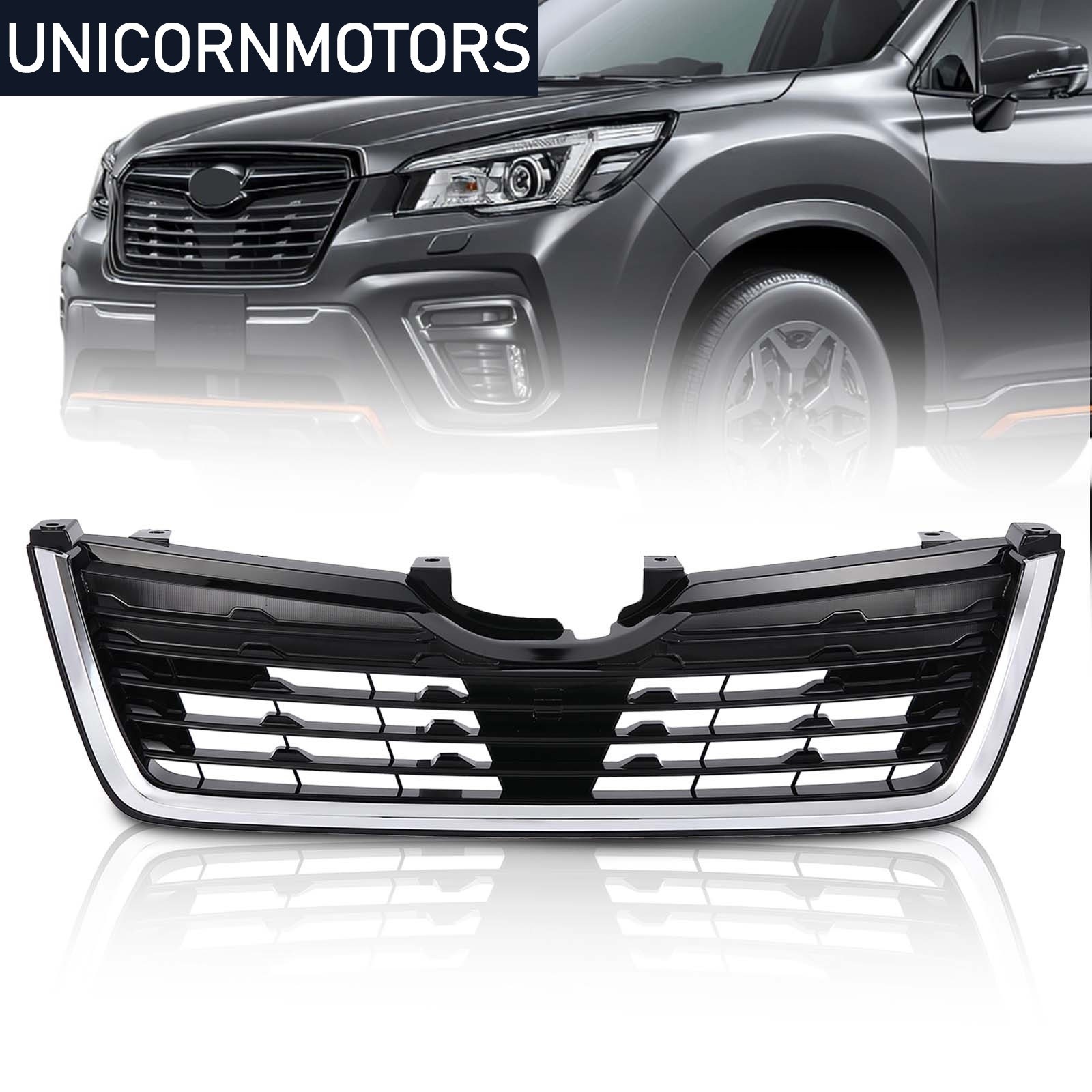For 2019-2021 Subaru Forester Front Lower Black Grille w/Chrome Tirm 91121SJ130 For 2019-2021 Subaru Forester Front Lower Black Grille w/Chrome Tirm 91121SJ130