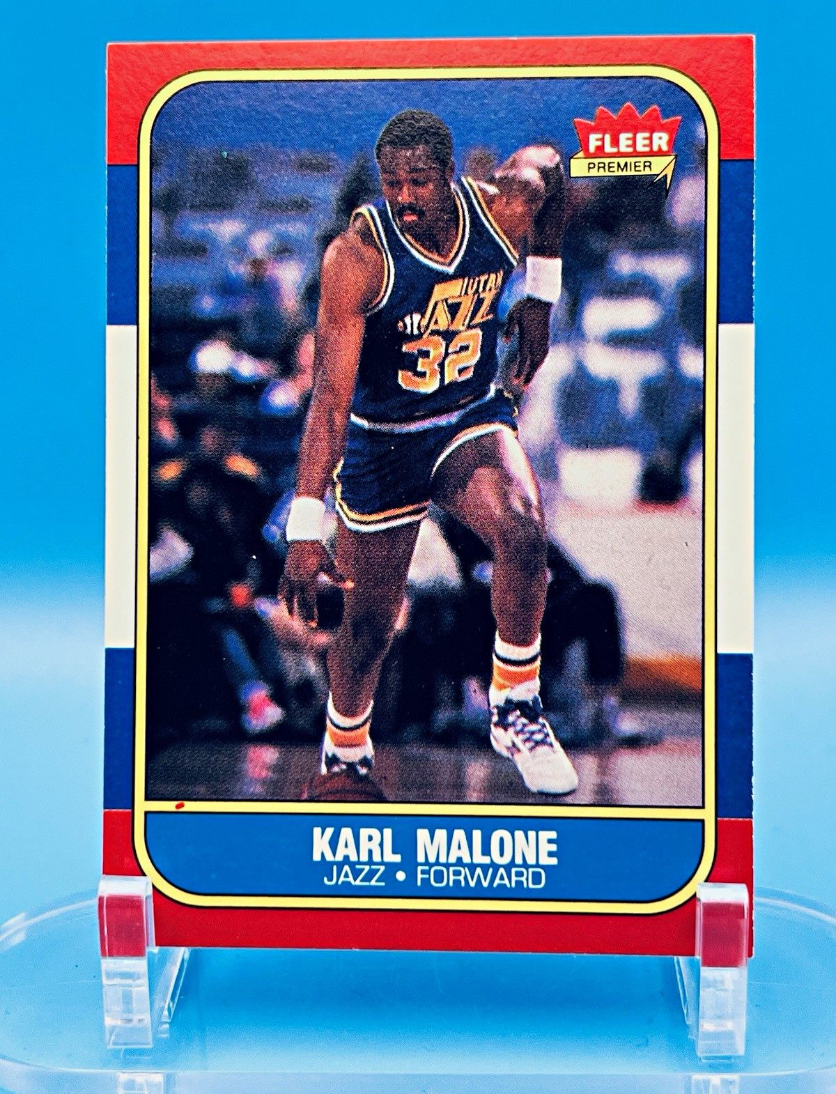 Fleer 1986 Karl Malone, Utah Jazz #68 Rookie Card Fleer 1986 Karl Malone, Utah Jazz #68 Rookie Card