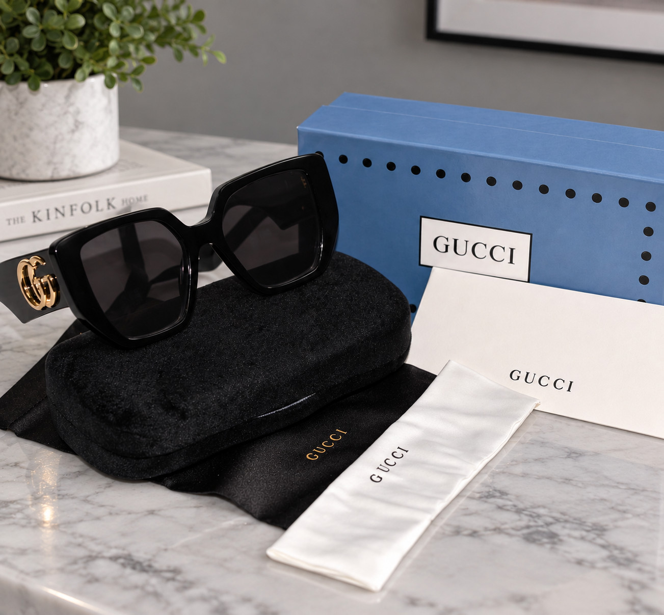 Gucci Square Women Sunglasses Black Frame Gucci Square Women Sunglasses Black Frame