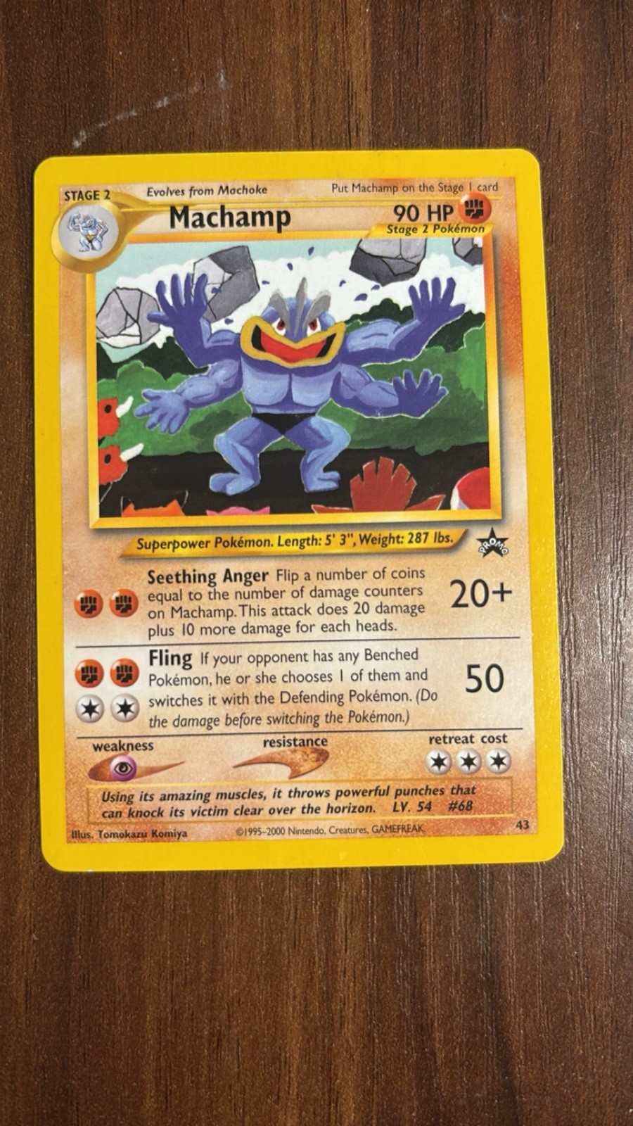2002 Pokemon Machamp #43 WOTC Black Star Promo Pokemon League Vintage