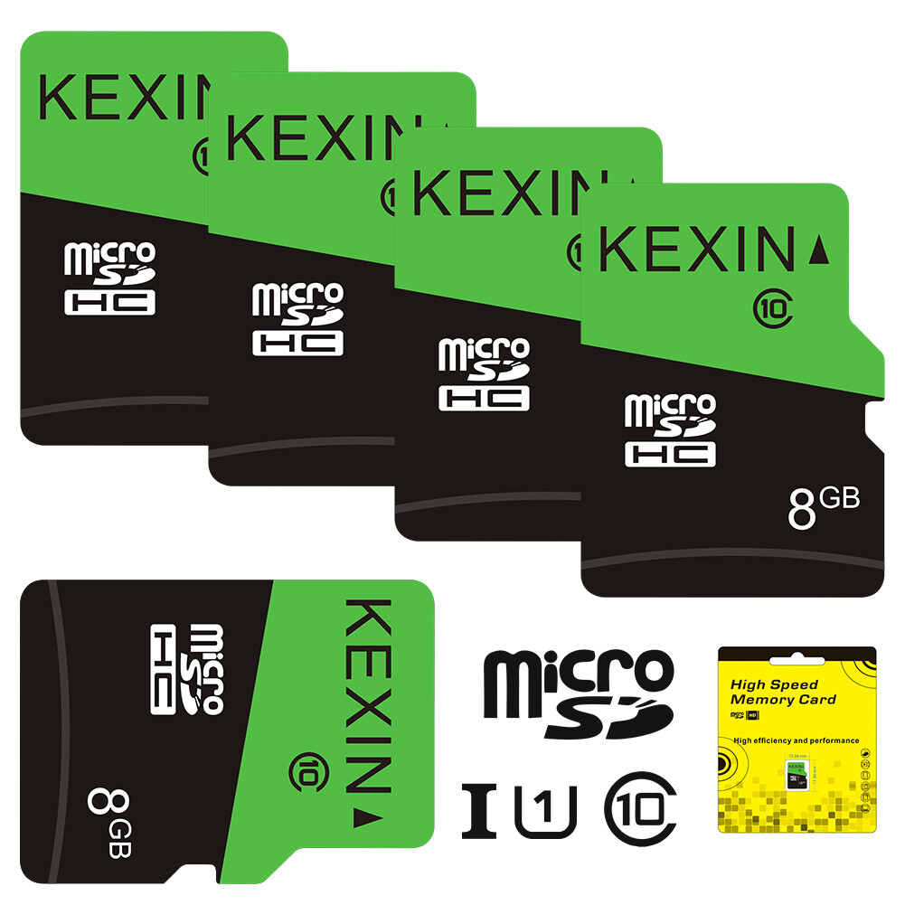 Kexin Micro SD Card 5 Pack 8GB UHS-I Class 10 SD TF Card Flash USB Memory Card