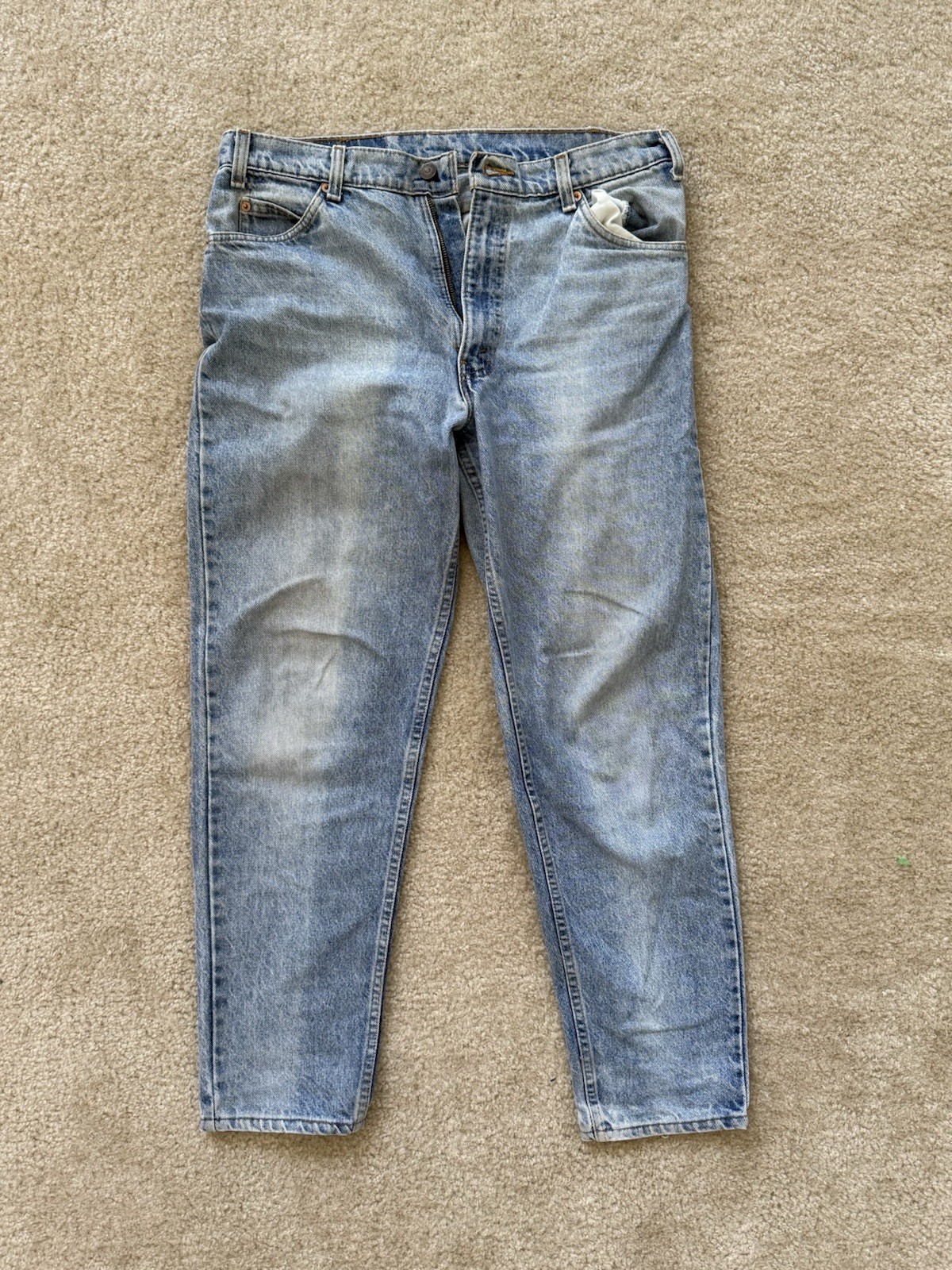 Vintage 80’s Levi’s 550 Jeans Men’s 34x32 Orange Tab Light Wash USA
