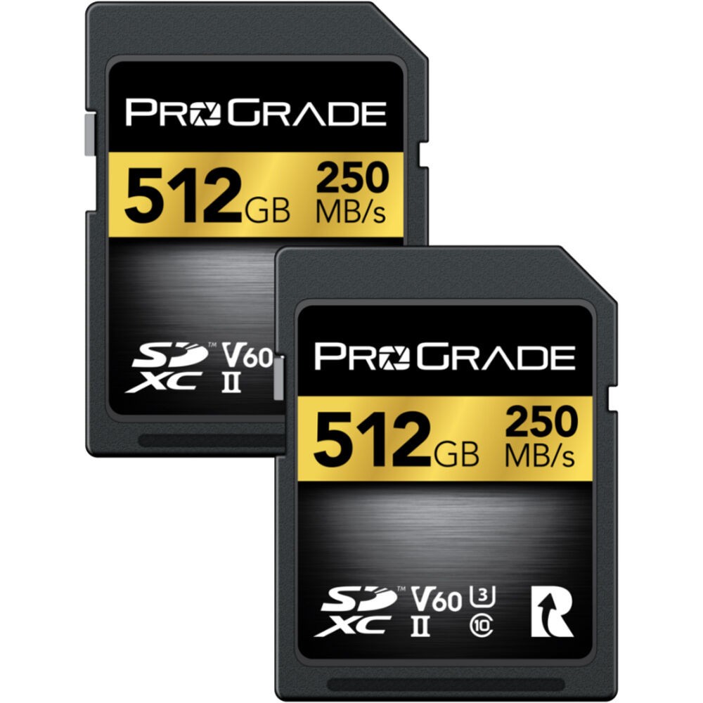 ProGrade Digital 512GB Gold UHS-II SDXC Memory Card 2Pac SEALED CANON NIKON SONY