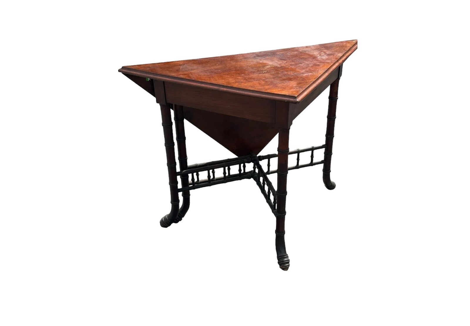 Antique handkerchief table  victorian aux bamboo original  1890