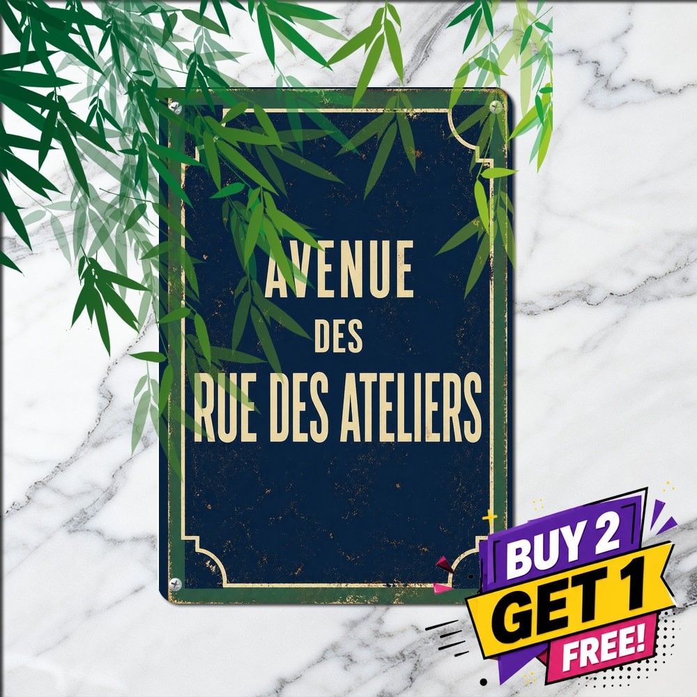 Avenue Des Champs Elysees Sign Vintage French Street Travel Wall Decor 8x12