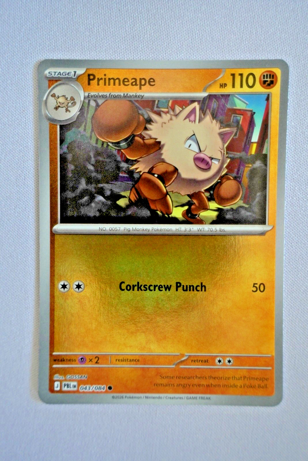 Primape Pitch Black 43/84 Common REVERSE HOLO LP Primape Pitch Black 43/84 Common REVERSE HOLO LP