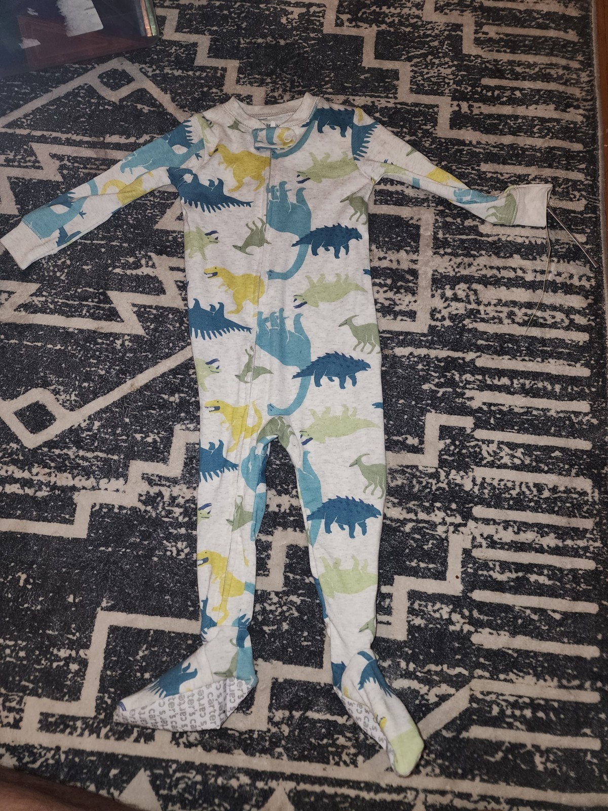 Carters Child of Mine Baby Infant Dinosaur Zip Footed Pajamas One Piece Bodysuit