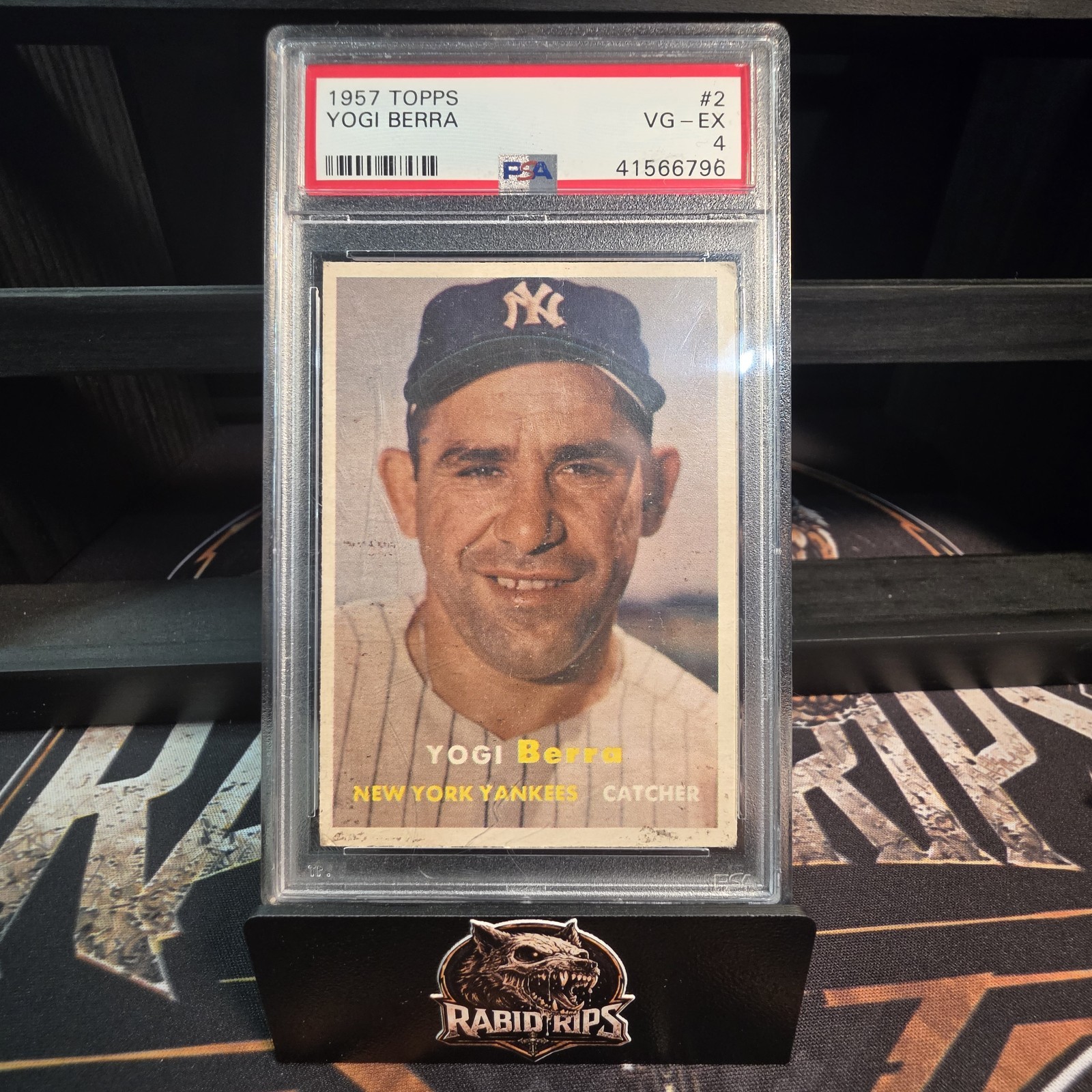 1957 TOPPS #2 YOGI BERRA YANKEES HOF PSA 4