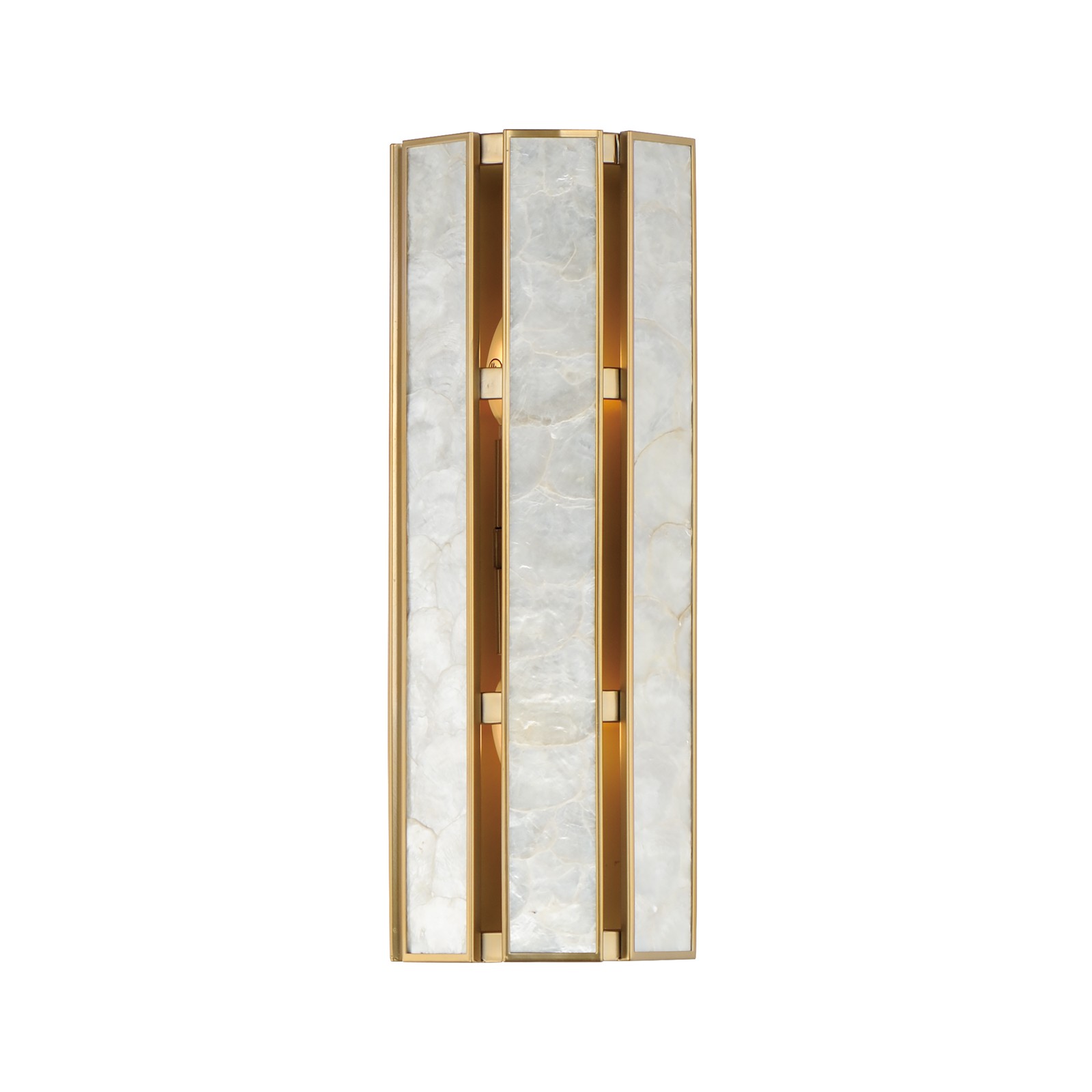Maxim 12805CZNAB Miramar 3 Light Wall Light Sconce-Capiz Natural Aged Brass