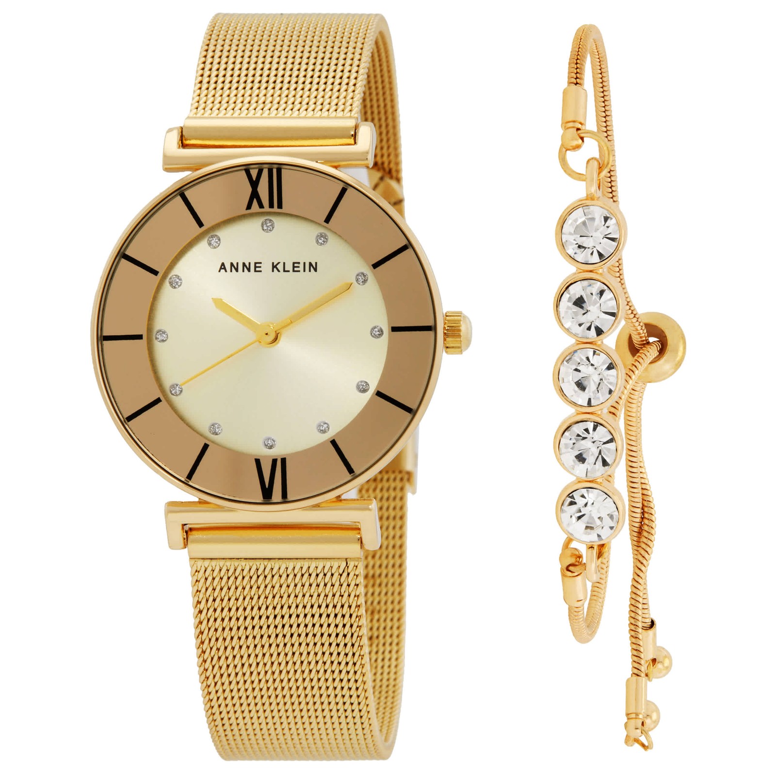 Anne Klein AK-3780CHGBST  Gold-tone Dial 32 mm Women\'s Watch New