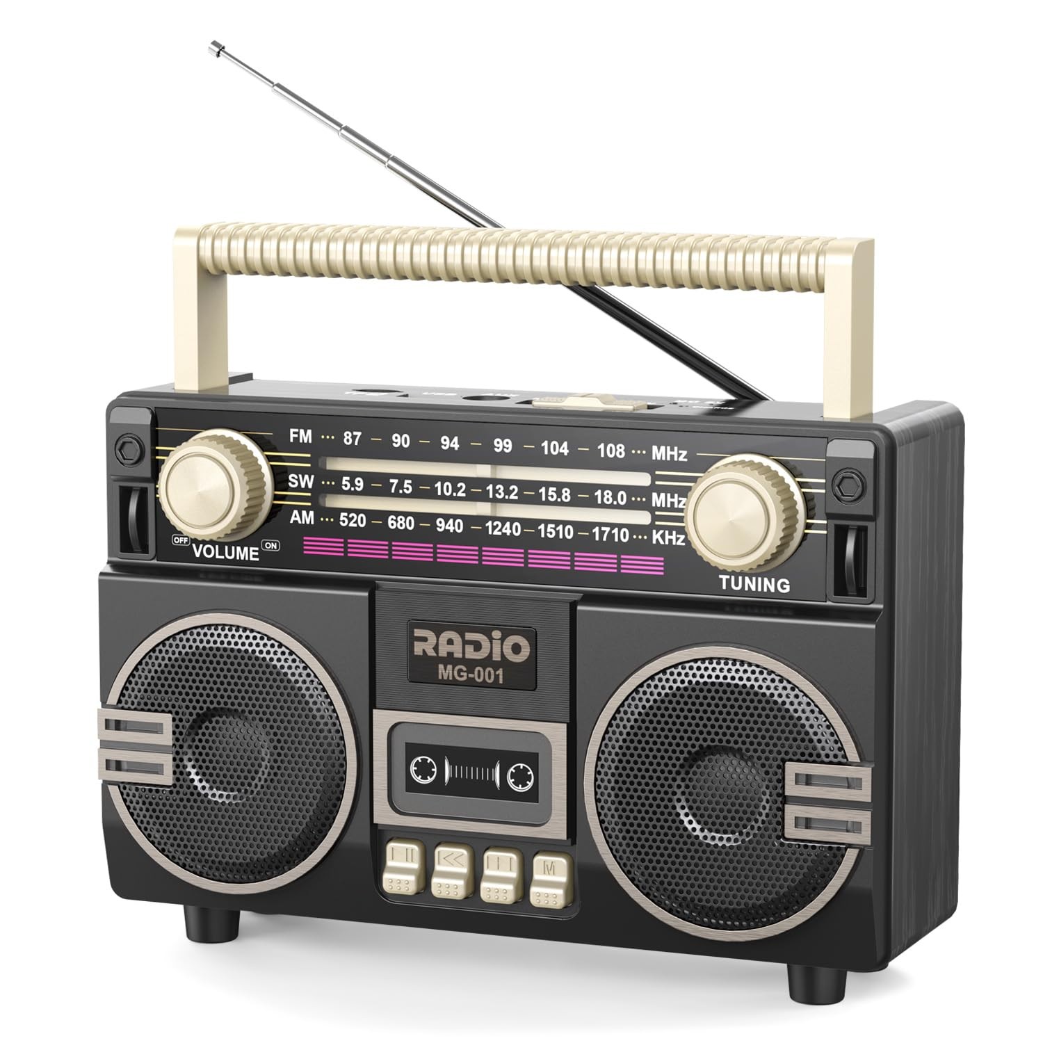 UMUTOO AM FM Radio Portable Shortwave Retro Radio Bluetooth Speaker