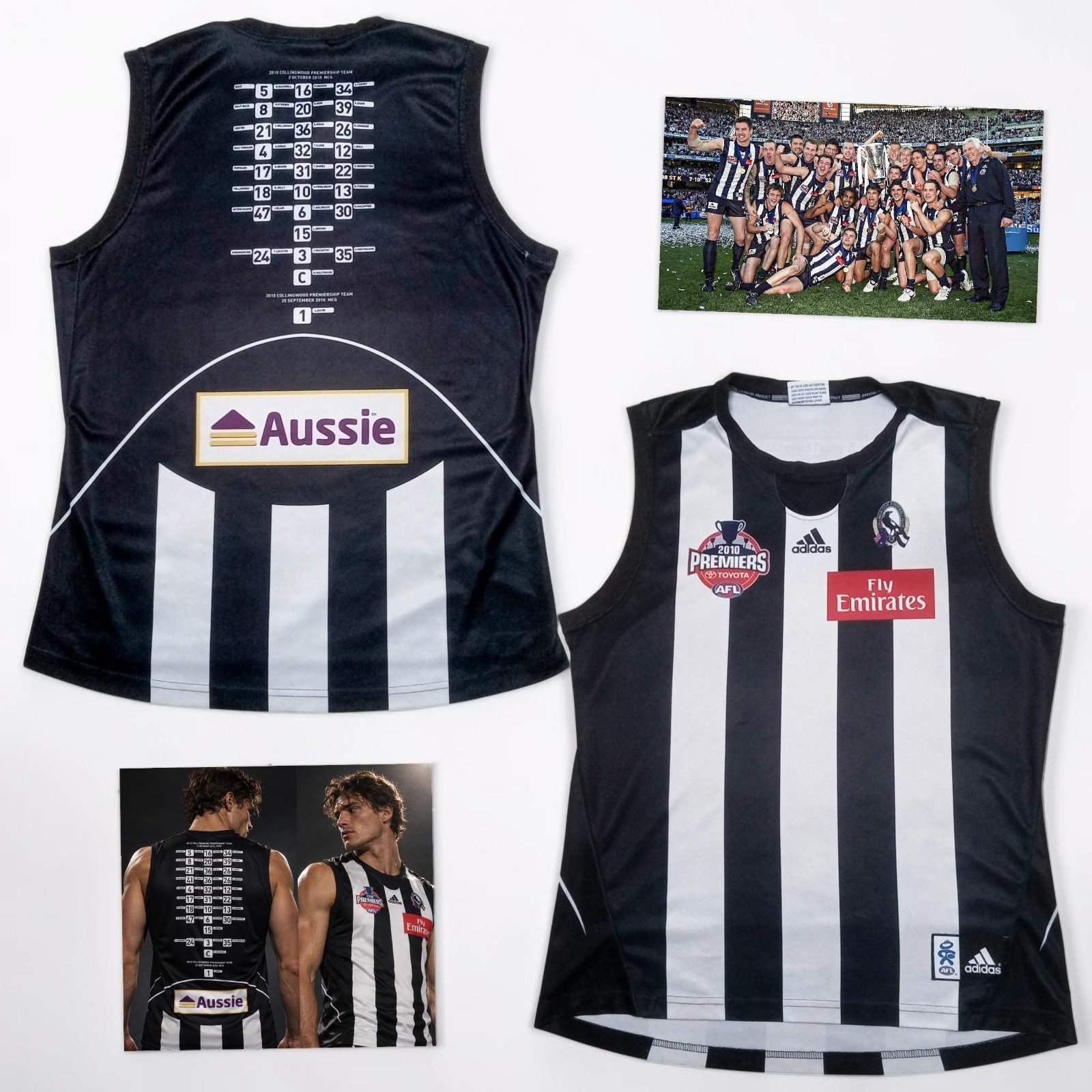 RARE 2010 Adidas Collingwood Magpie AFL Premiership Team Guernsey Jumper XL/2XL