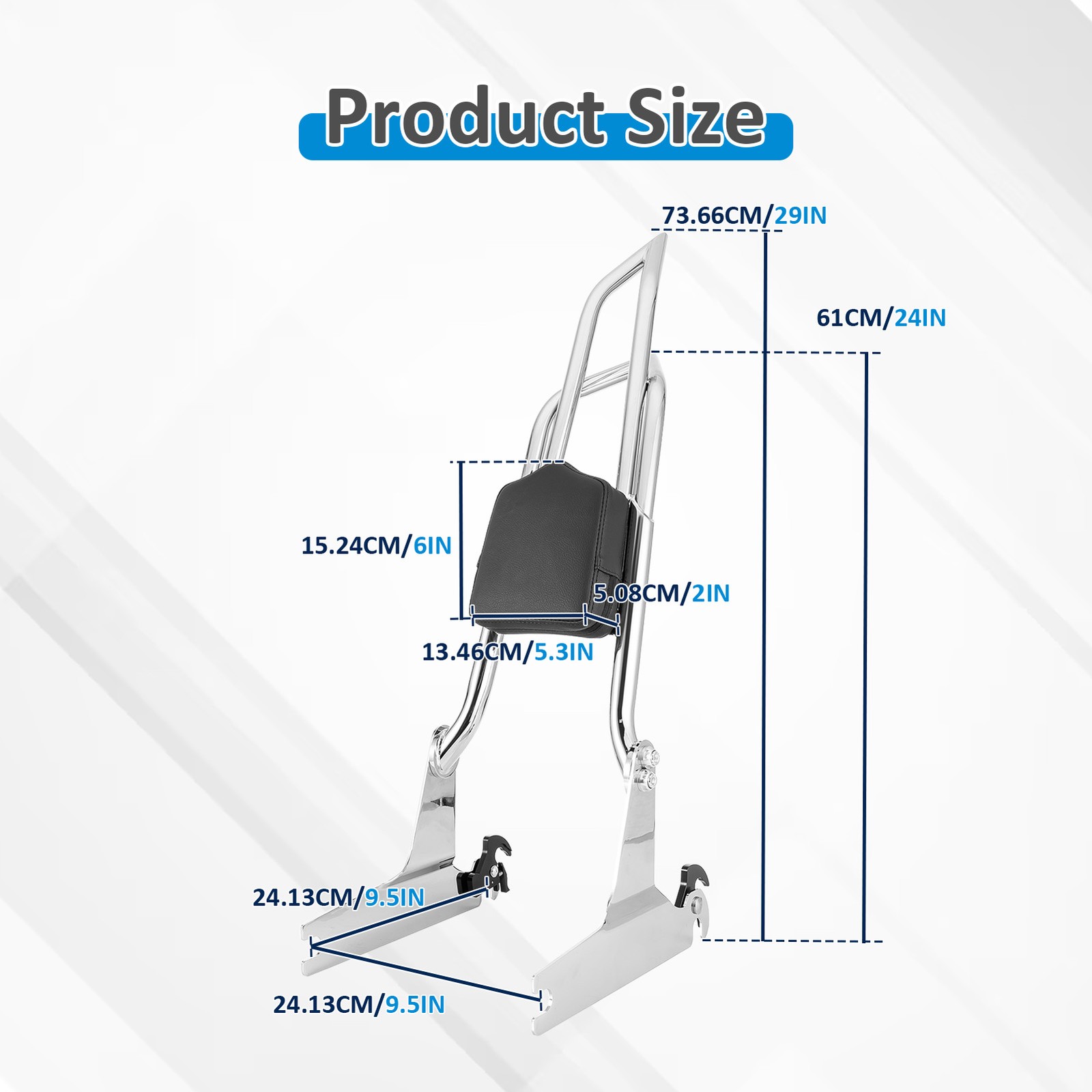 Passenger Backrest Sissy bar / Docking Kit Fit Harley Softail Deluxe Fat Boy