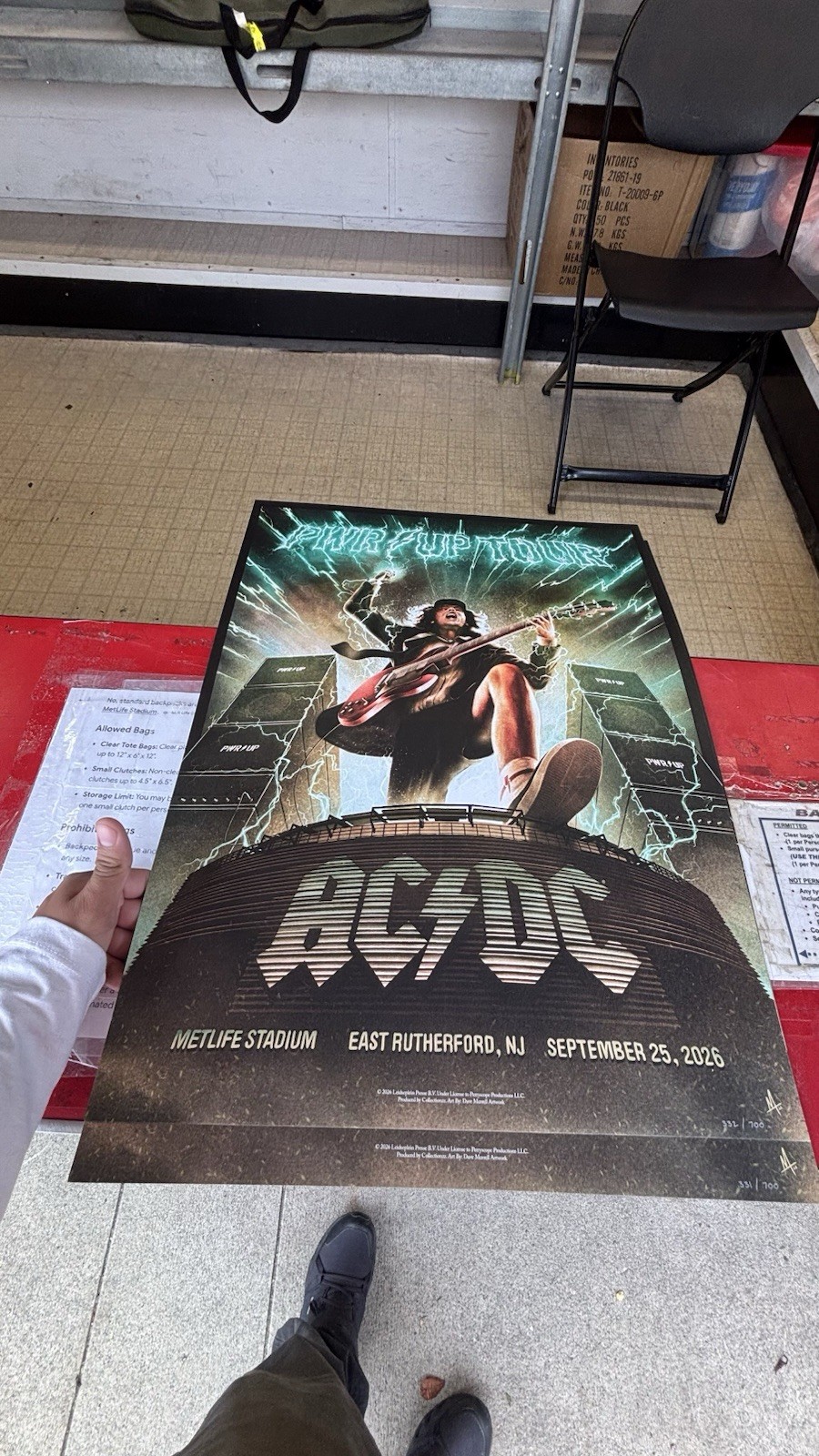 AC/DC METLIFE STADIUM 09-25-26 POSTER LIMITED EDITION PWR UP TOUR AC/DC METLIFE STADIUM 09-25-26 POSTER LIMITED EDITION PWR UP TOUR