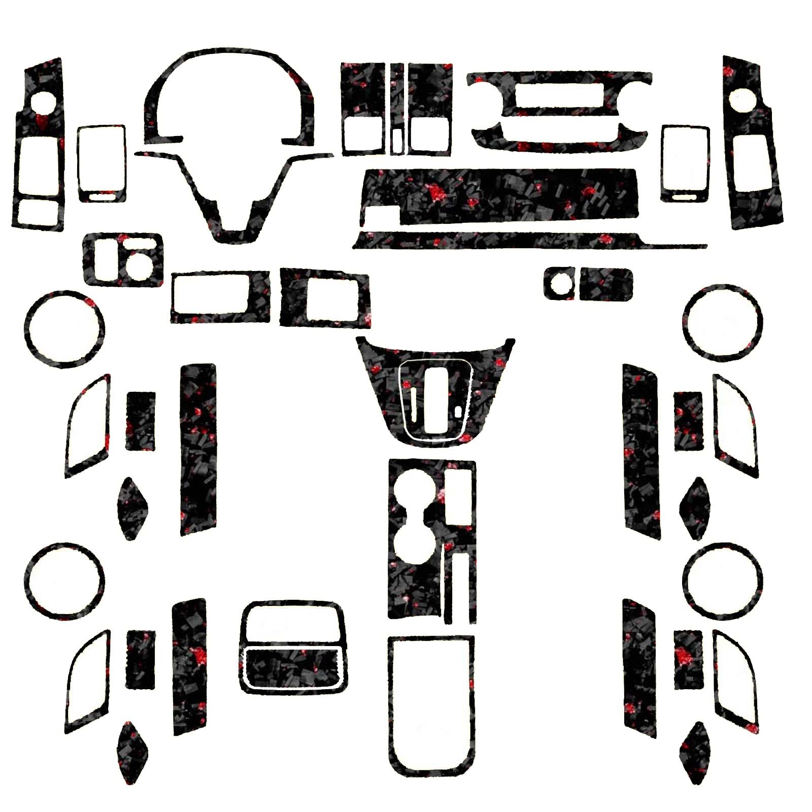 44Pcs Honda CR-V fully covered with forged red carbon fibre interior kit 2007-11