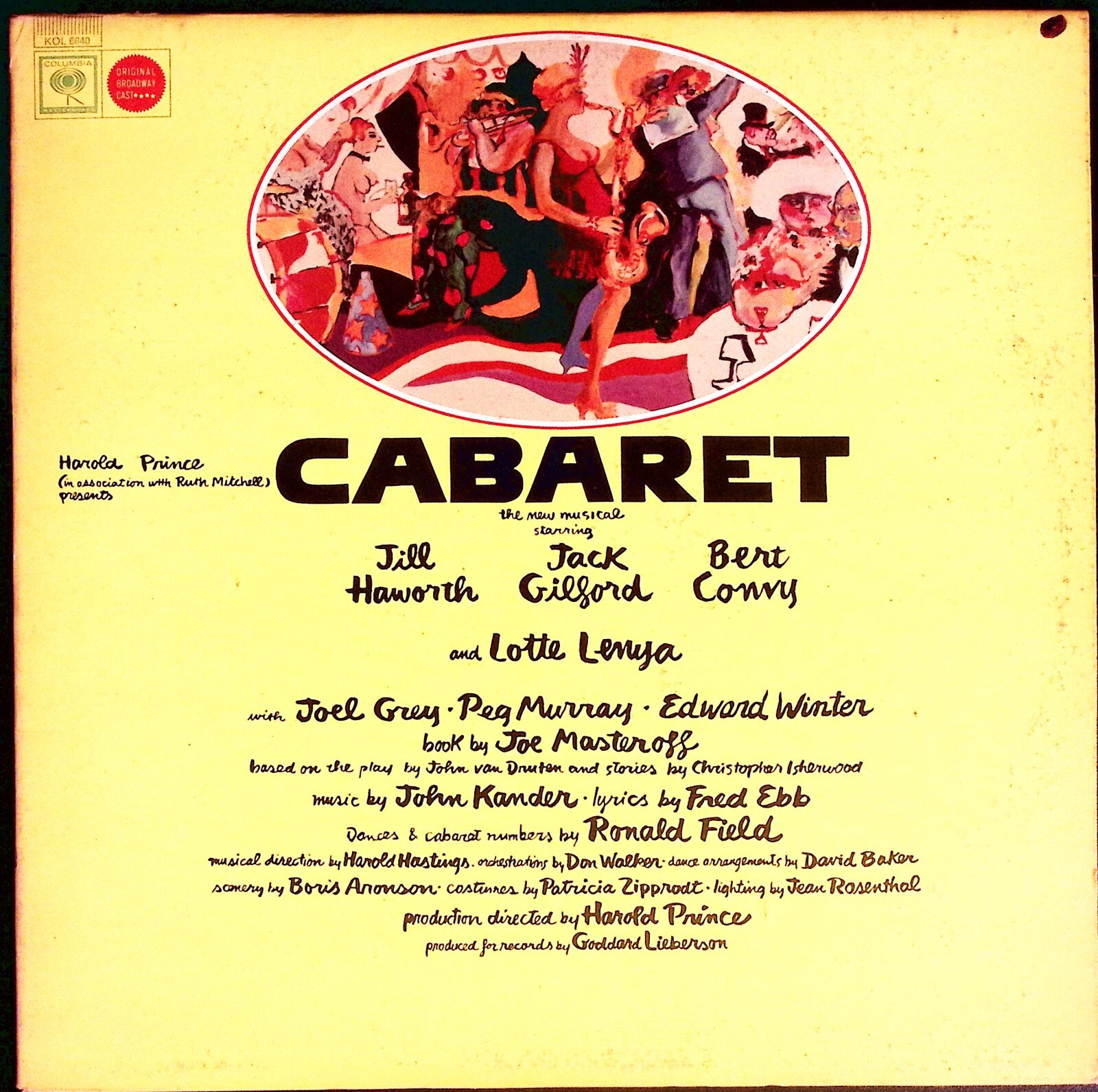 HAROLD PRINCE CABARET JILL HAWORTH JACK GILFORD BERT CONVY EXC VINYL LP 216-31