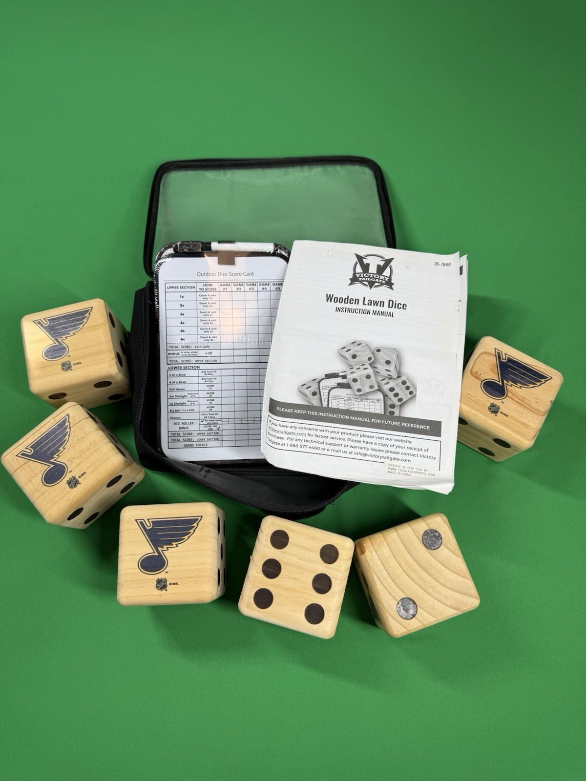 Victory Tailgate St. Louis Blues Wooden Lawn Dice - Game Party Fun
