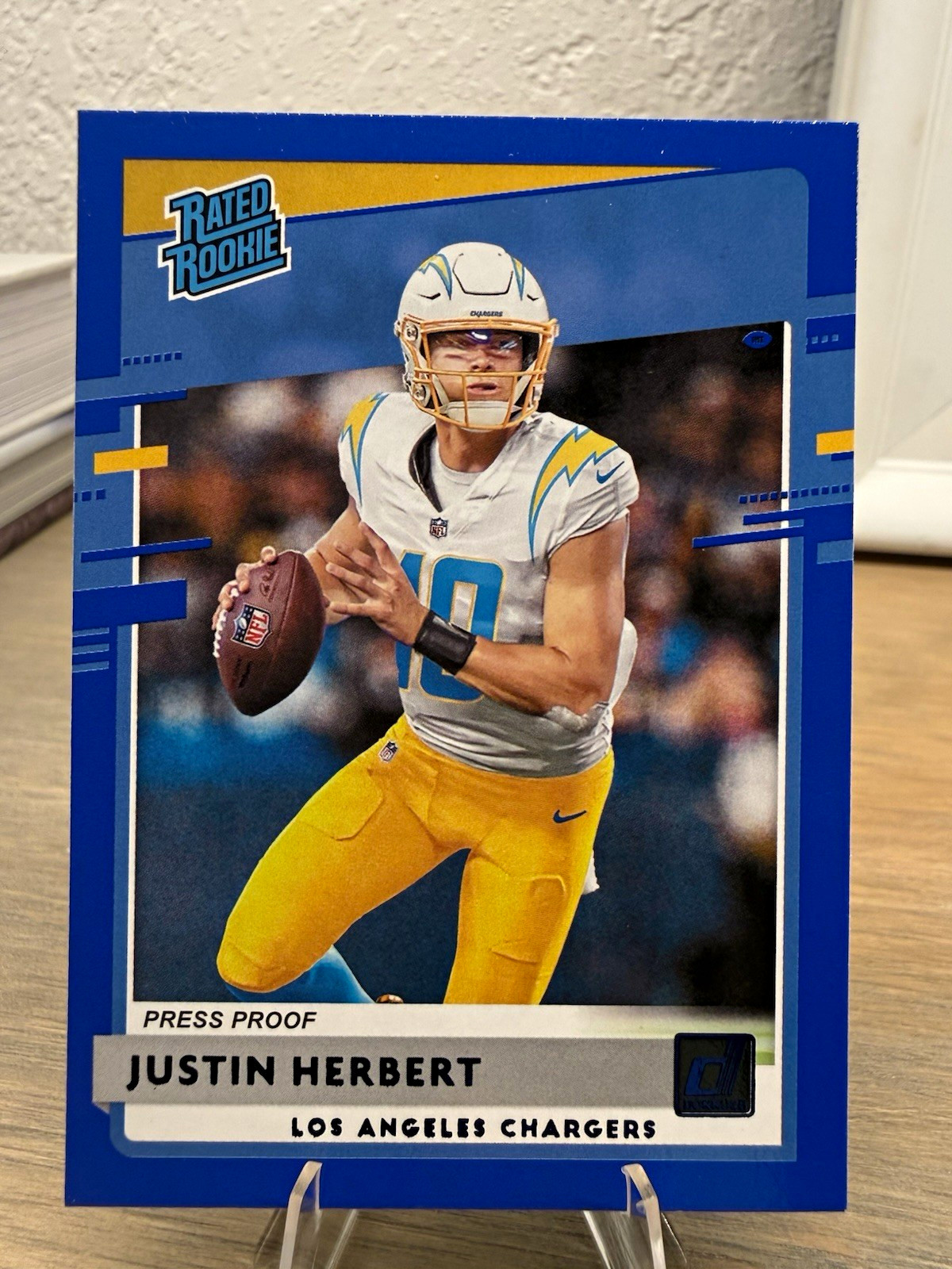 Panini 2020 Donruss Rated Rookie Press Proof Blue Justin Herbert #303 RC