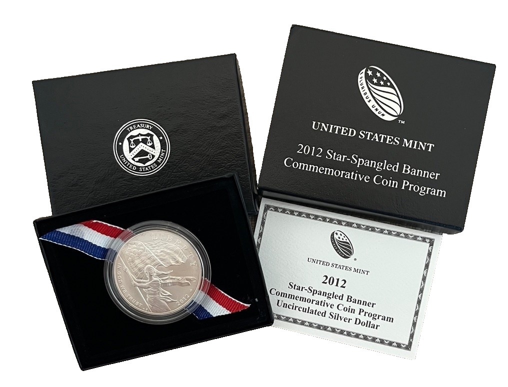 2012 Star-Spangled Banner Commemorative Silver Dollar in OGP w/ COA Great Coin