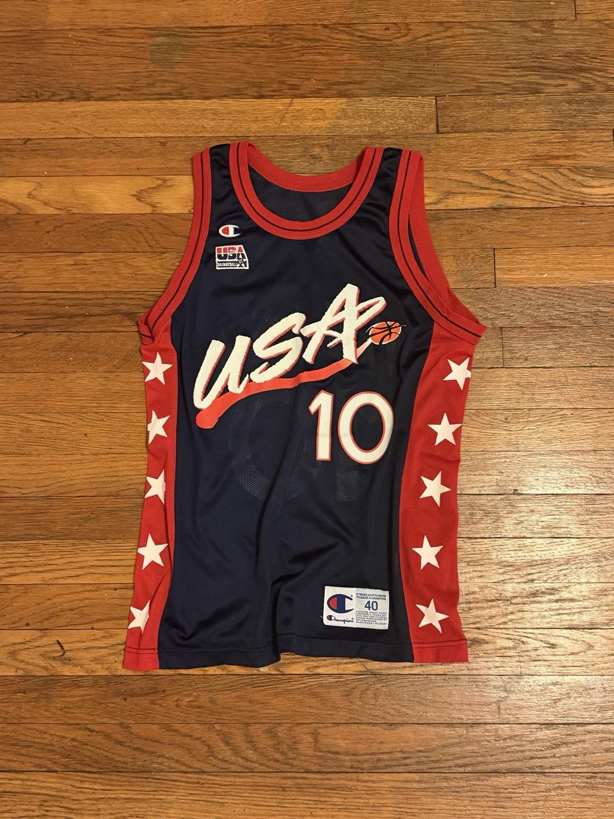 1990s Champion Team USA Reggie Miller #10 Jersey Size M (40) NEW Deadstock