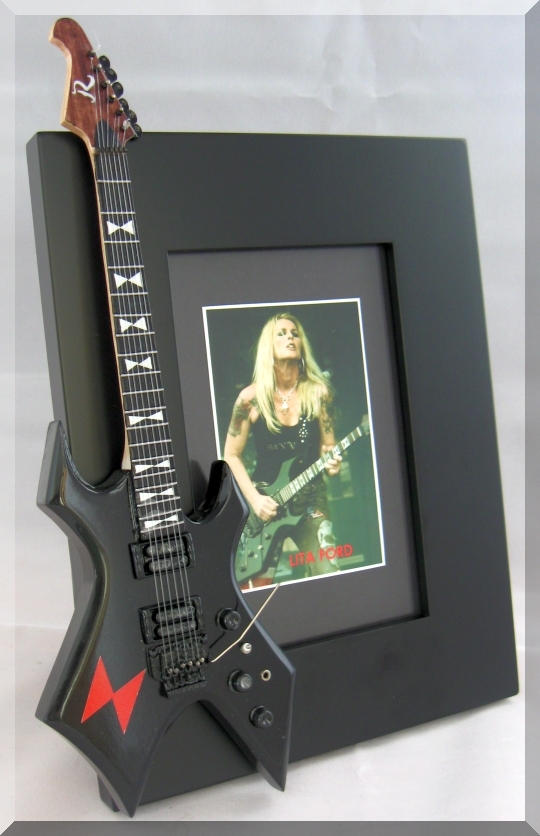 LITA FORD Miniature Guitar Picture Frame Warlock