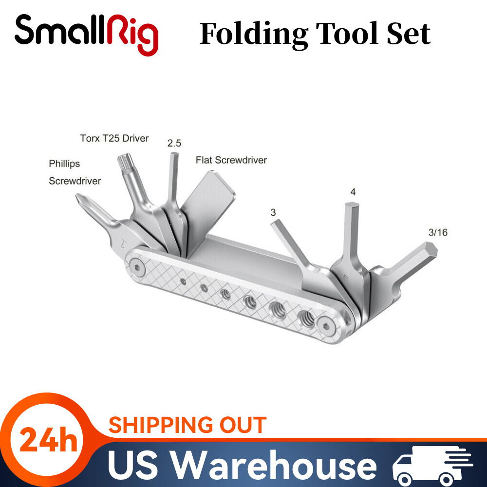 SmallRig Folding Screwdriver Tool Kit & 1/4”, 3/8”, M2, M2.5, M3, M4 Screw Set