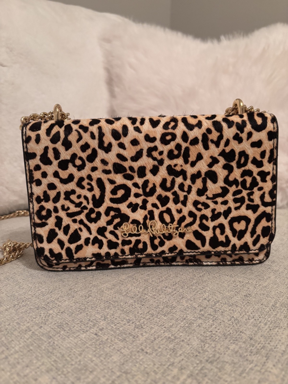 Lily pulitzer purse model Lily kat leopard calf hair