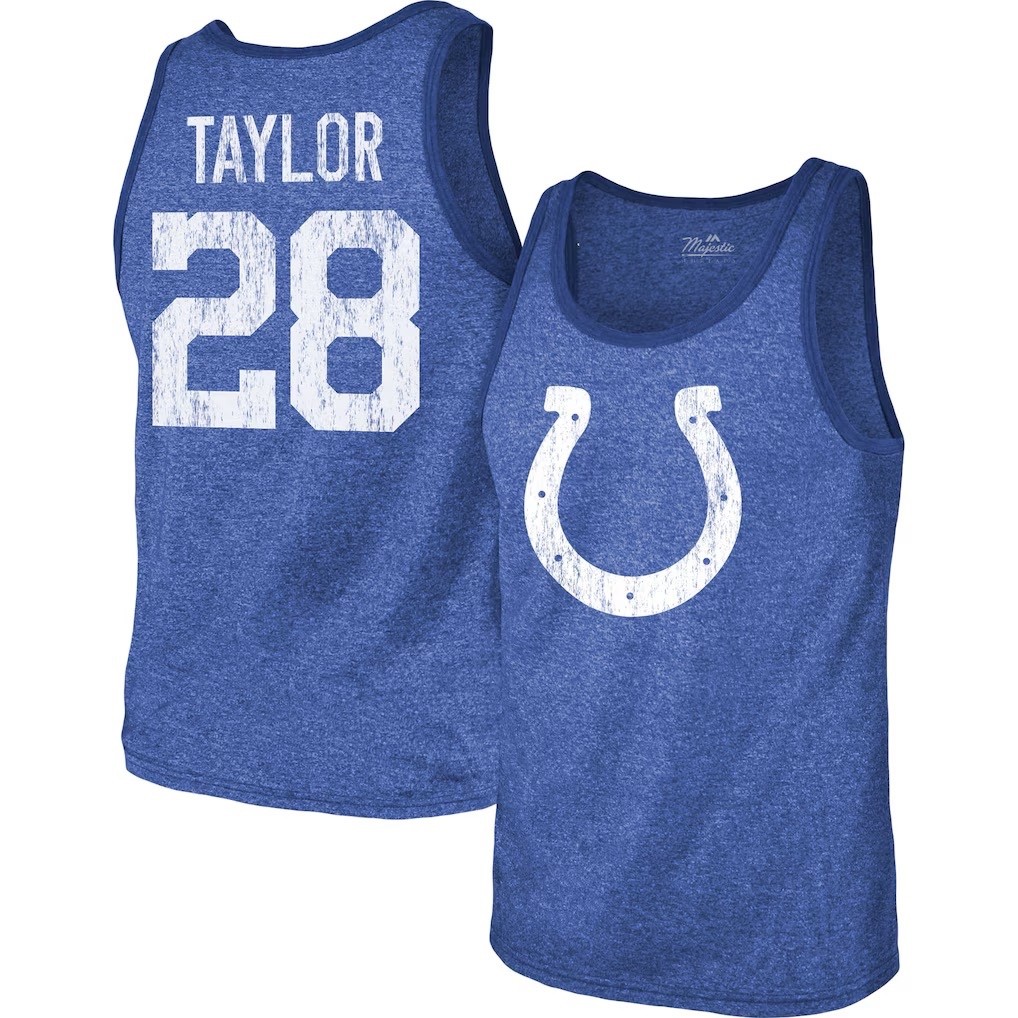 Jonathan Taylor Indianapolis Colts Majestic Threads Tri-Blend Tank Top NWT