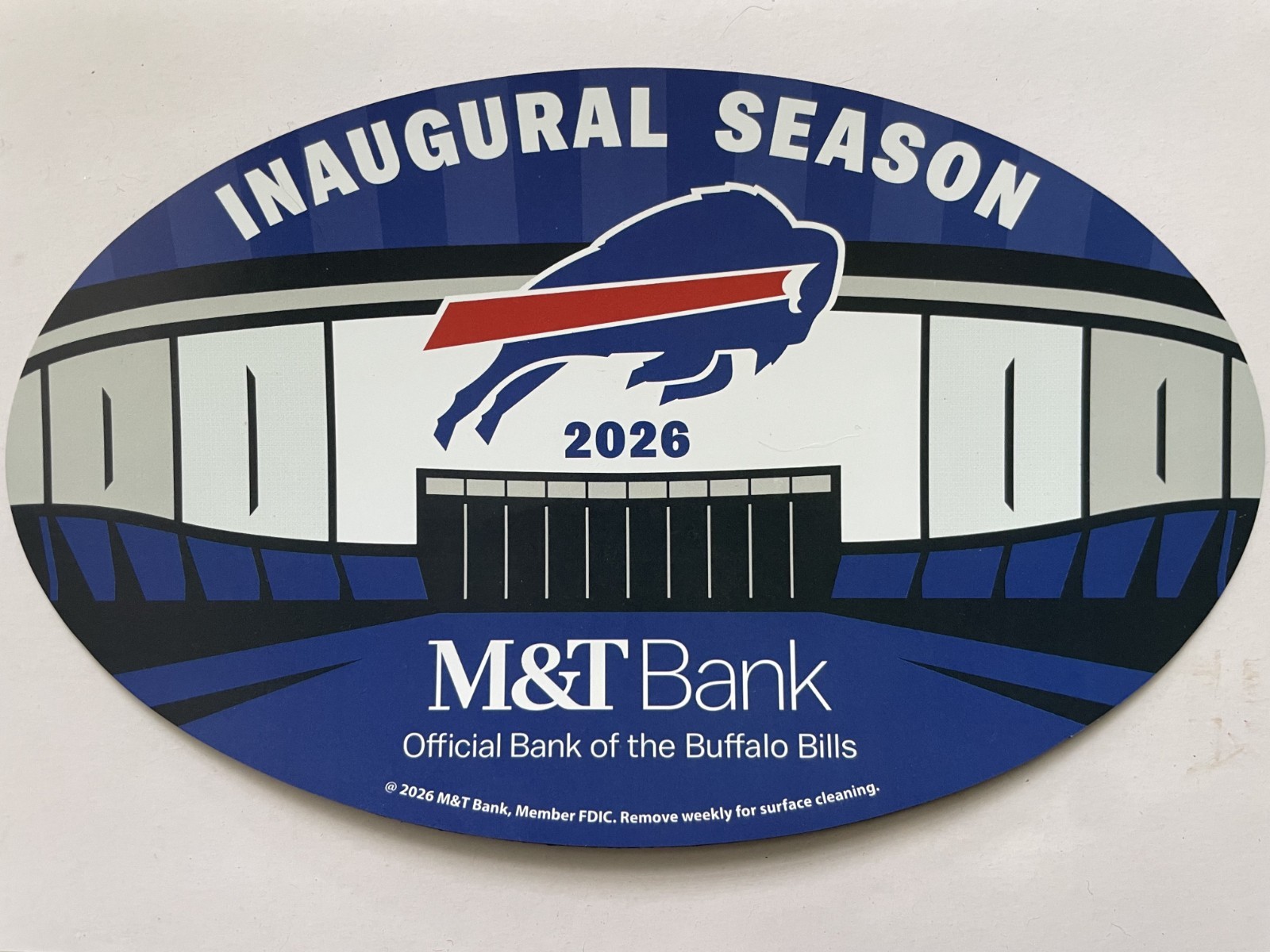 NEW M&T BANK BUFFALO BILLS OVAL MAGNET 4 FRIDGE/CAR/METAL SURFACE 2026 Go Bills