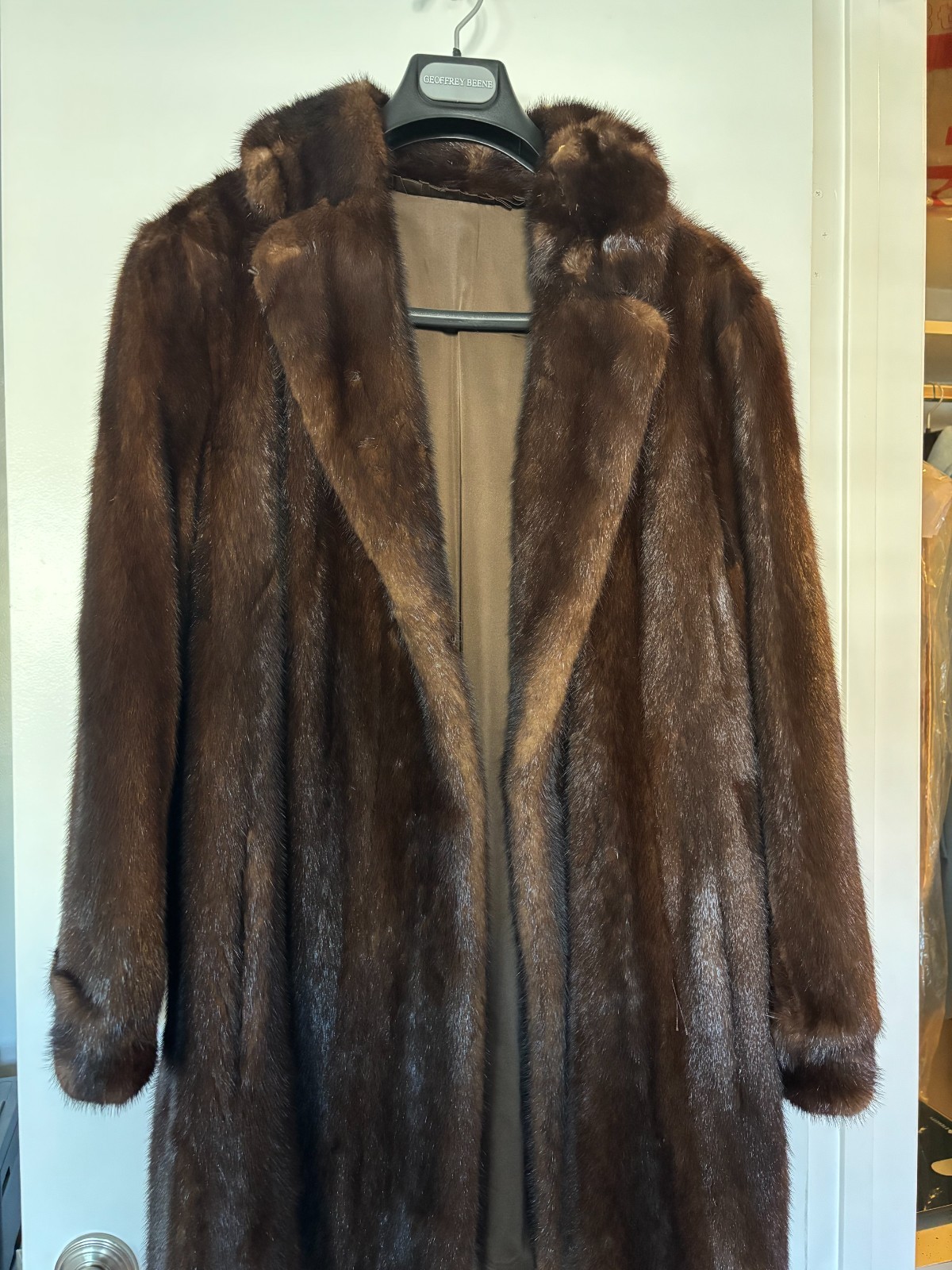 Vintage Genuine Mink Fur Coat Made in France Brown 60+ Years Old No Label