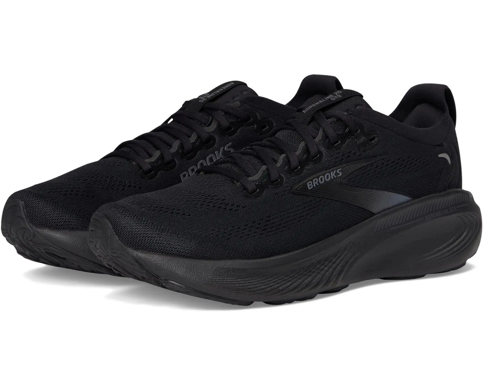 B rooks Men\'s Adrenaline GTS 25 Shoes, Black/Black/Ebony, D - Medium, Authentic