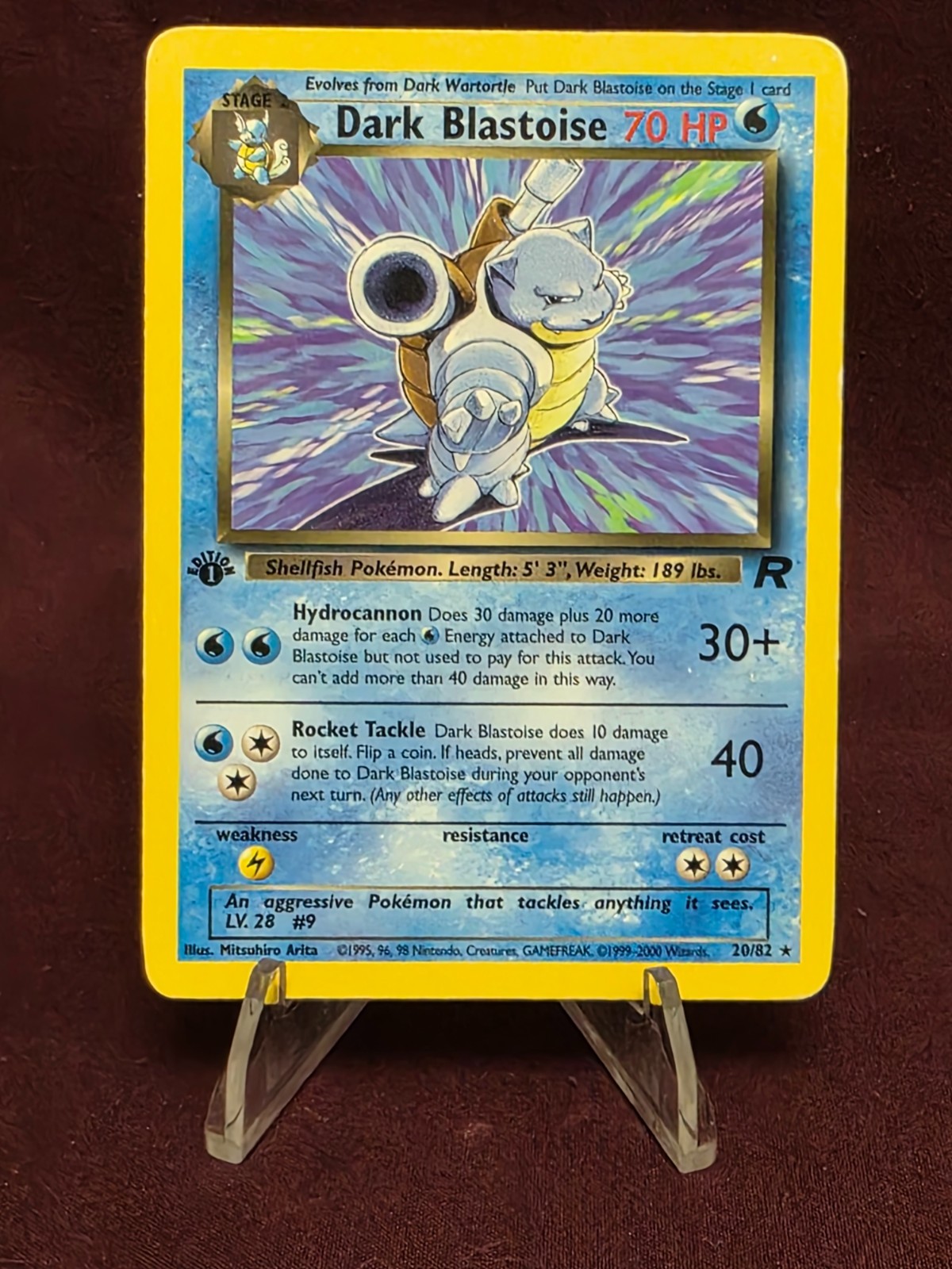 VINTAGE Pokemon TCG 1st Edition Dark Blastoise 20/82 Team Rocket Regular VINTAGE Pokemon TCG 1st Edition Dark Blastoise 20/82 Team Rocket Regular