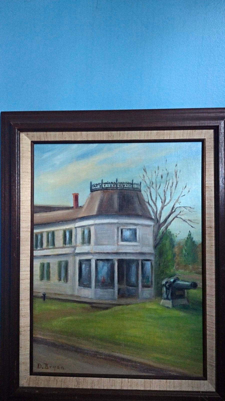 SIGNED Dorothy Bryan Original Oil Painting, Historic site, Freeport, NY; Framed
