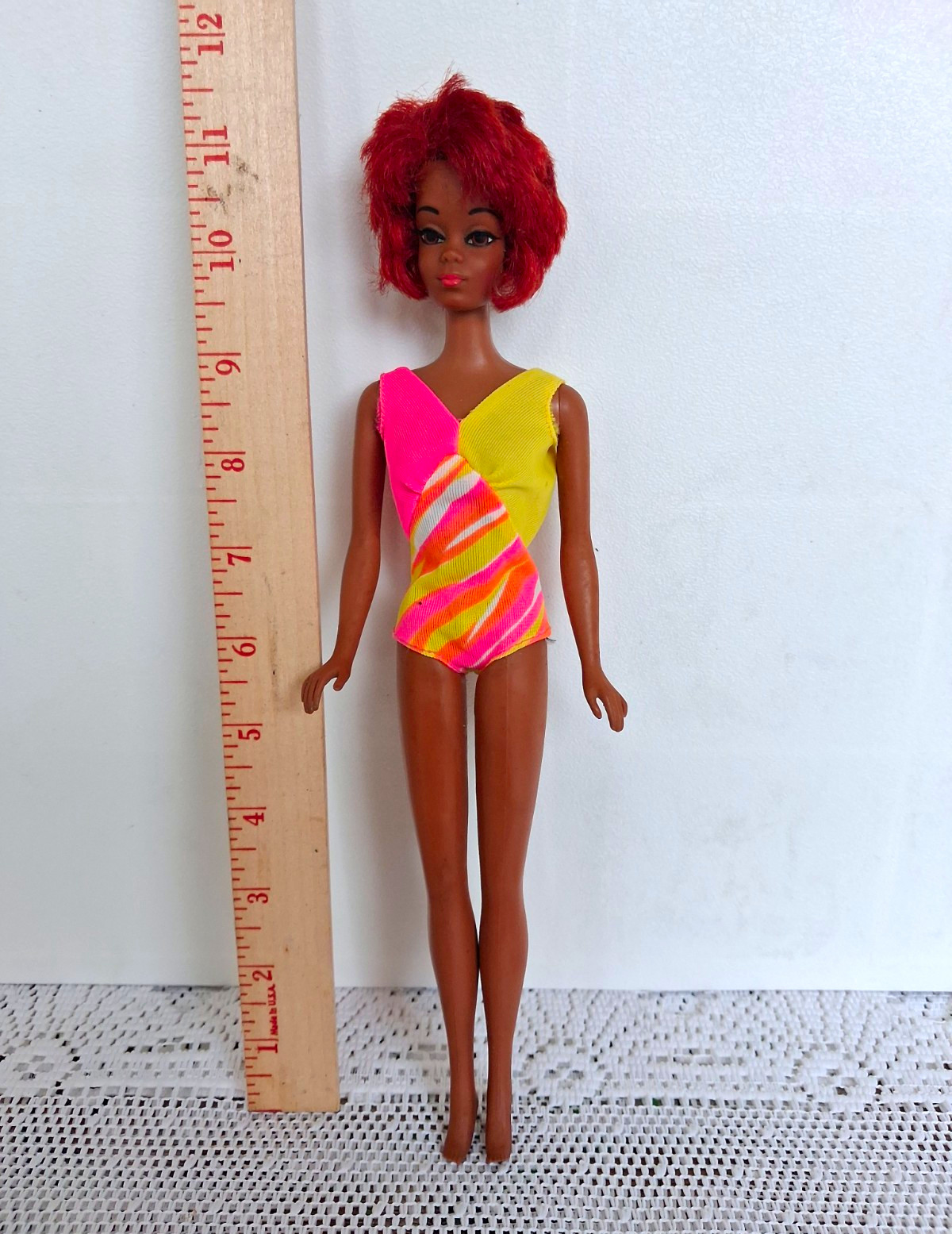 Vintage 1970 Mattel TNT Christie #1119 Doll Japan Original Swimsuit Red Hair Vintage 1970 Mattel TNT Christie #1119 Doll Japan Original Swimsuit Red Hair