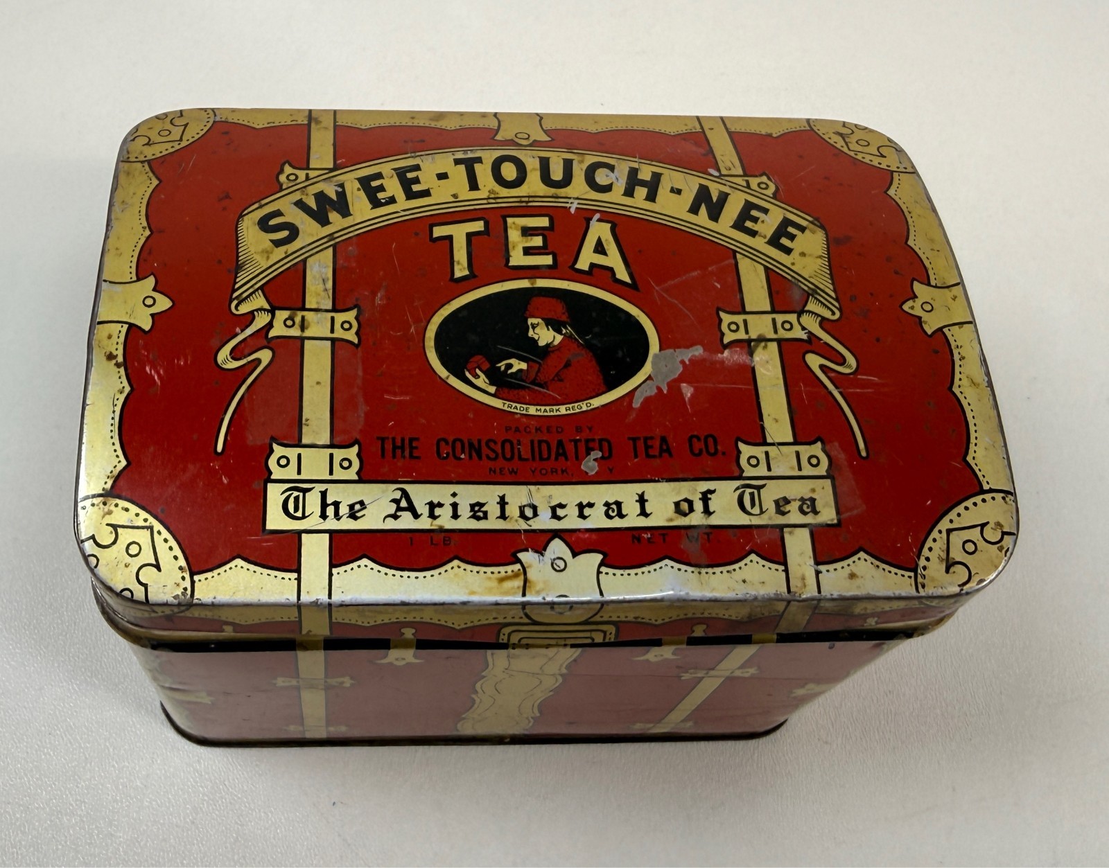 Vintage Swee-Touch-Nee Tea Empty Tin The Consolidated Tea Co Aristocrat of Tea